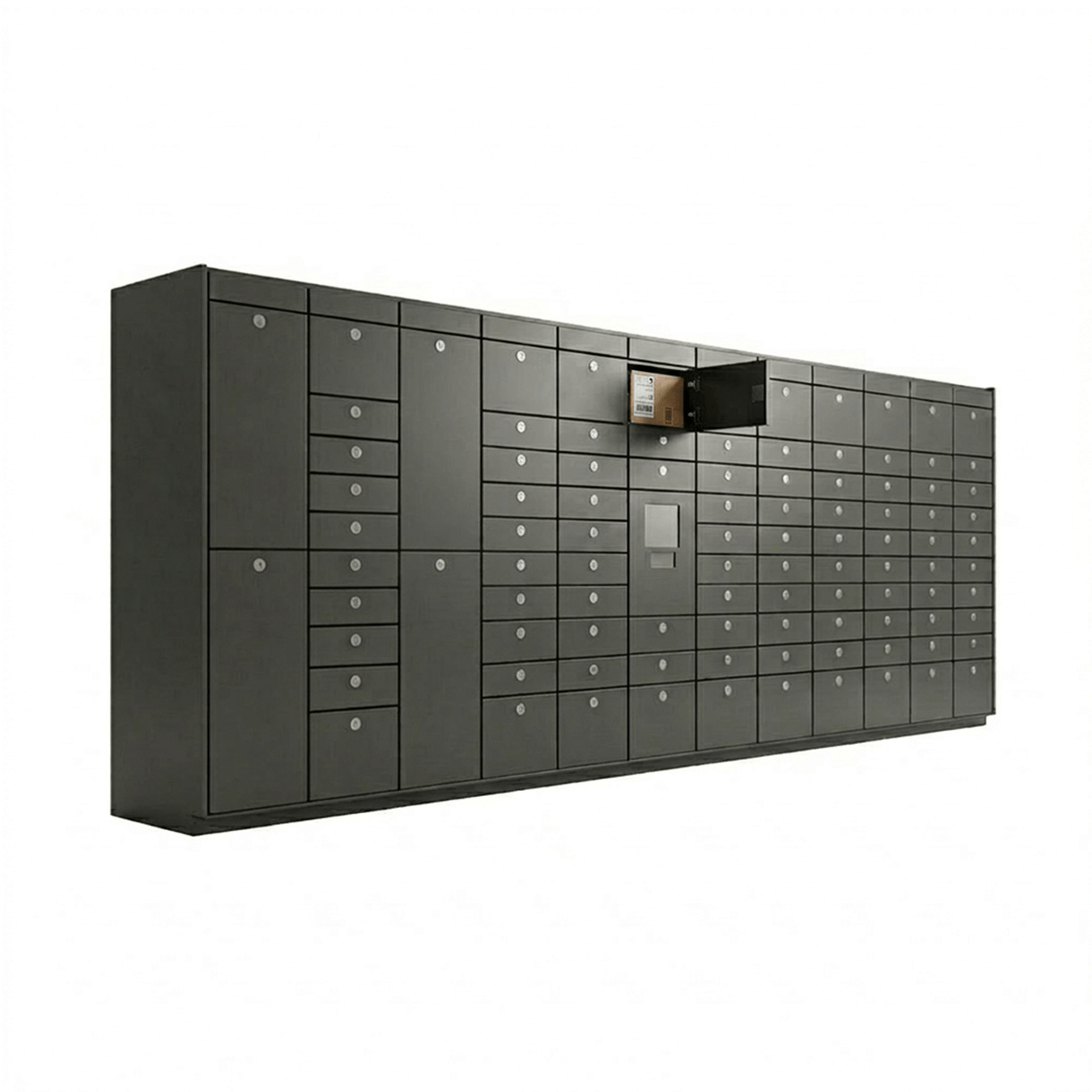 100 Opening Corporate Mail & Package Smart Locker System for Offices (209.5 in W x 80 in D x 24 in H)