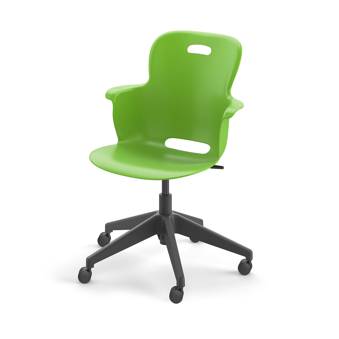 Ethos Five Star Base Chair with Swivel Soft Plastic Seating Shell and Hard Wheel Casters - Green Apple (25 in W x 20 in 