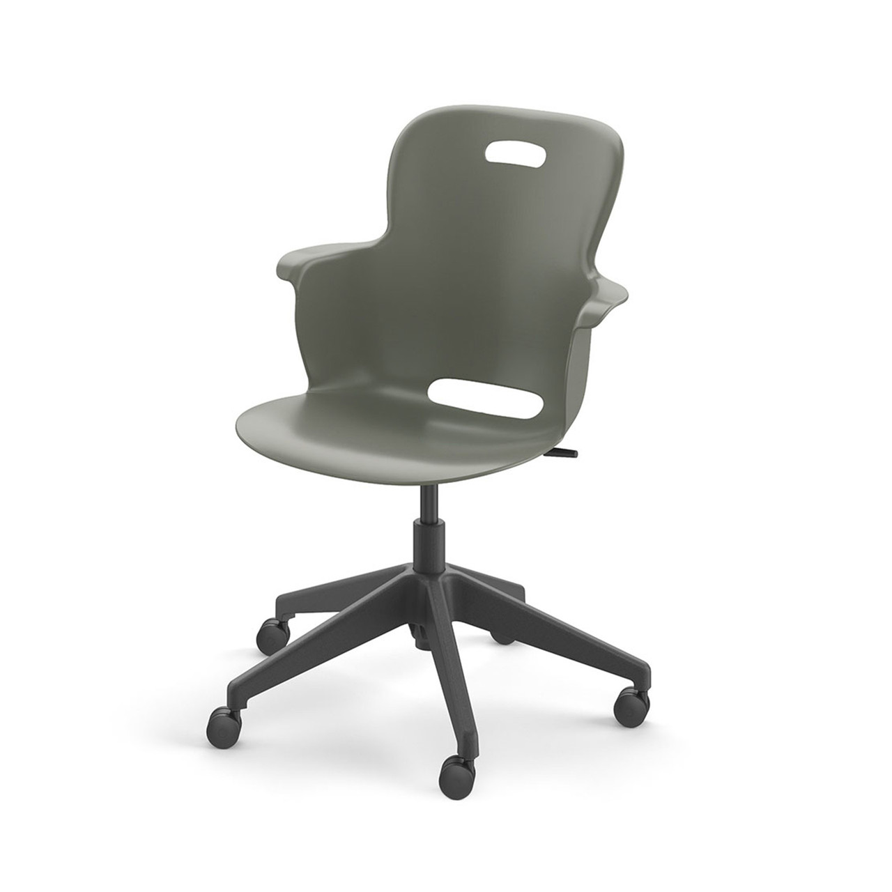 Ethos Five Star Base Chair with Swivel Seating Shell and Soft Wheel Casters - Storm (25 in W x 20 in D x 25 in H)