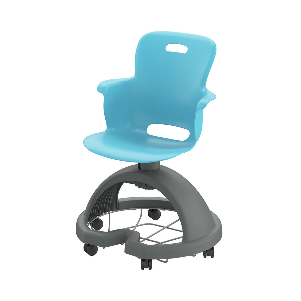 Ethos 18 Inch Storage Base Chair with Swivel Seating Shell and Backpack Storage - Sky (25 in W x 20 in D x 25 in H)