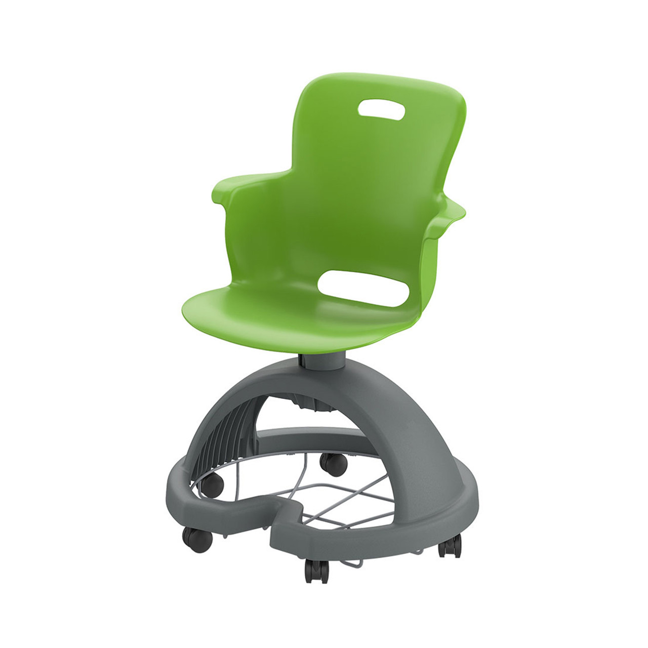Ethos 18 Inch Storage Base Chair with Swivel Seating Shell and Backpack Storage - Green Apple (25 in W x 20 in D x 25 in