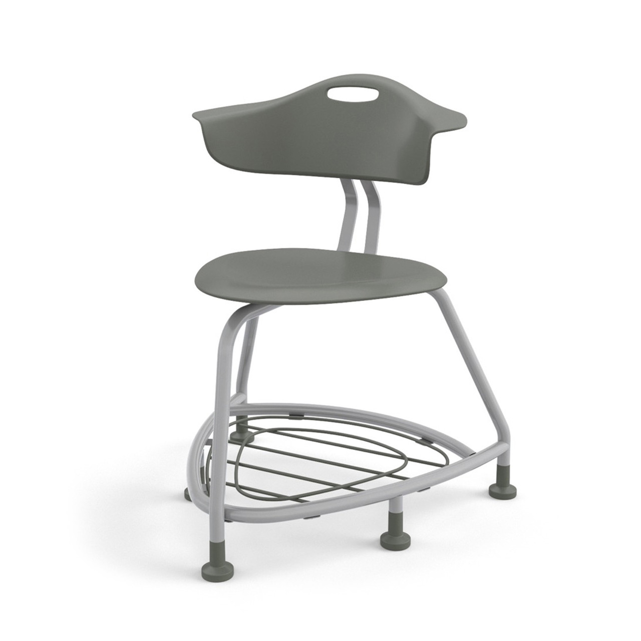 360 Chair with Back, Bookbag Rack, and Glides - Storm (26 in W x 31.25 in D x 26 in H)