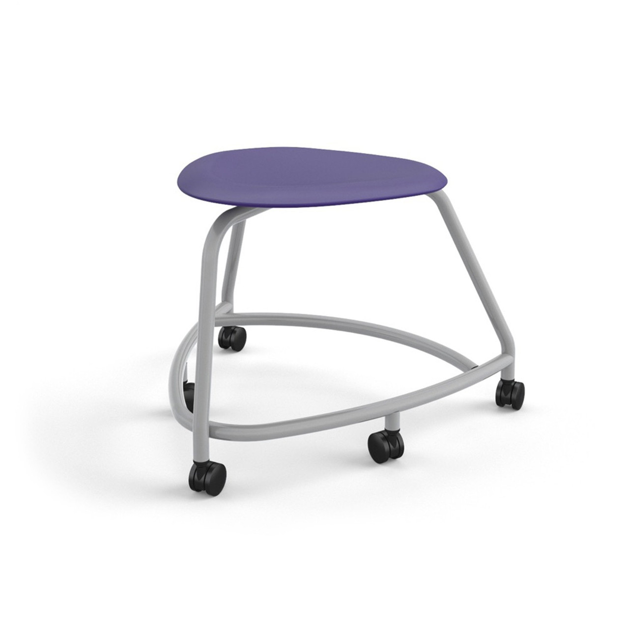 360 Backless Chair with Soft Wheel Casters - Navy (26 in W x 18 in D x 26 in H)