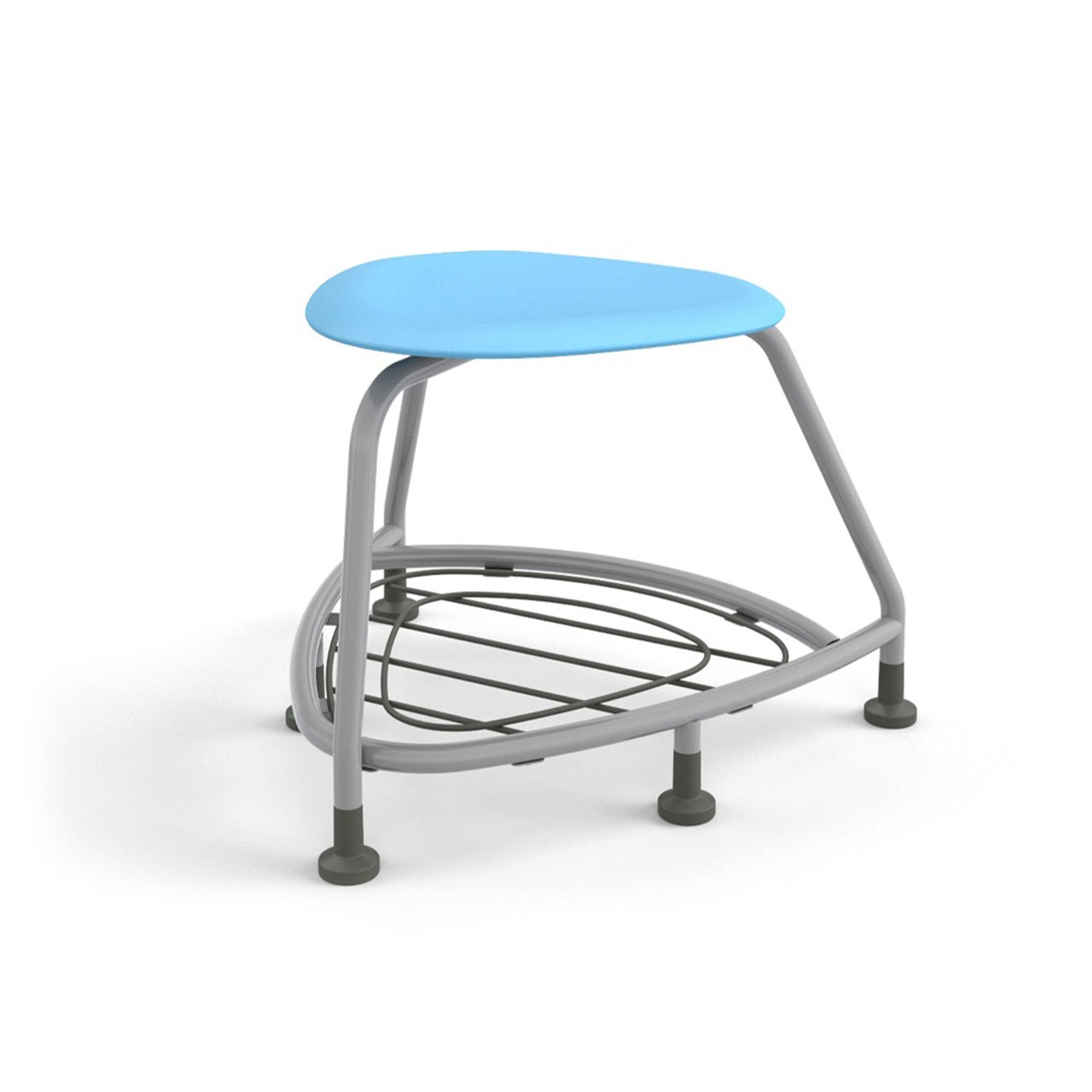 360 Backless Chair with Bookbag Rack and Glides - Sky (26 in W x 18 in D x 26 in H)