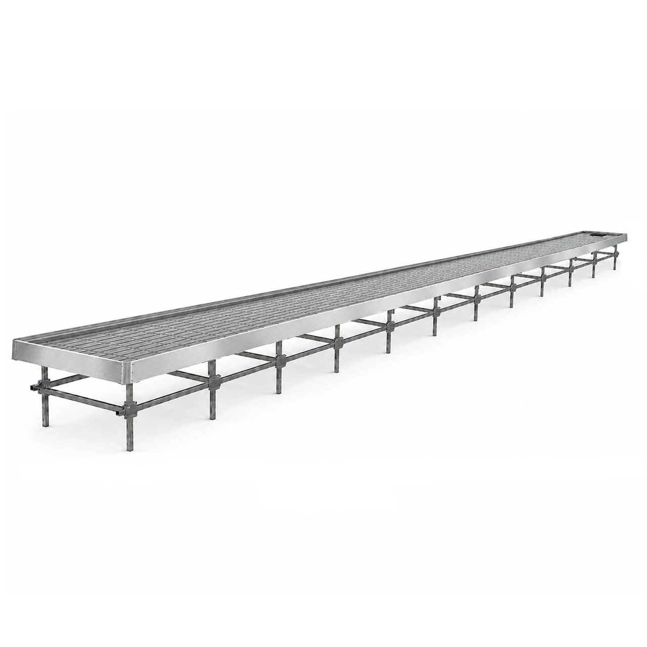 Stationary Ebb & Flow Greenhouse Bench for Indoor Farming - 4'W x 44'L (528 in W x 0 in D x 48 in H)