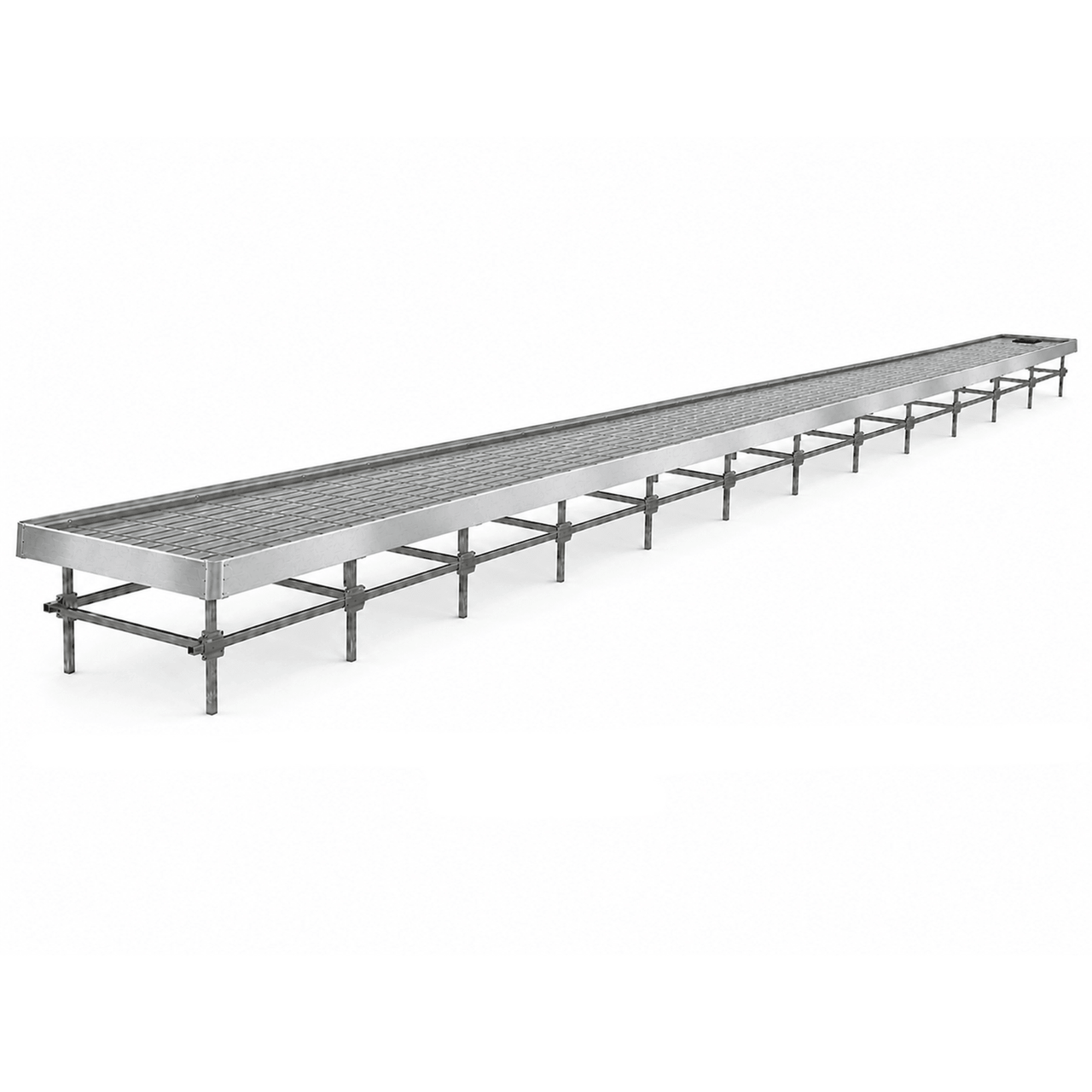 Stationary Ebb & Flow Greenhouse Bench for Indoor Farming - 4'W x 48'L (576 in W x 0 in D x 48 in H)