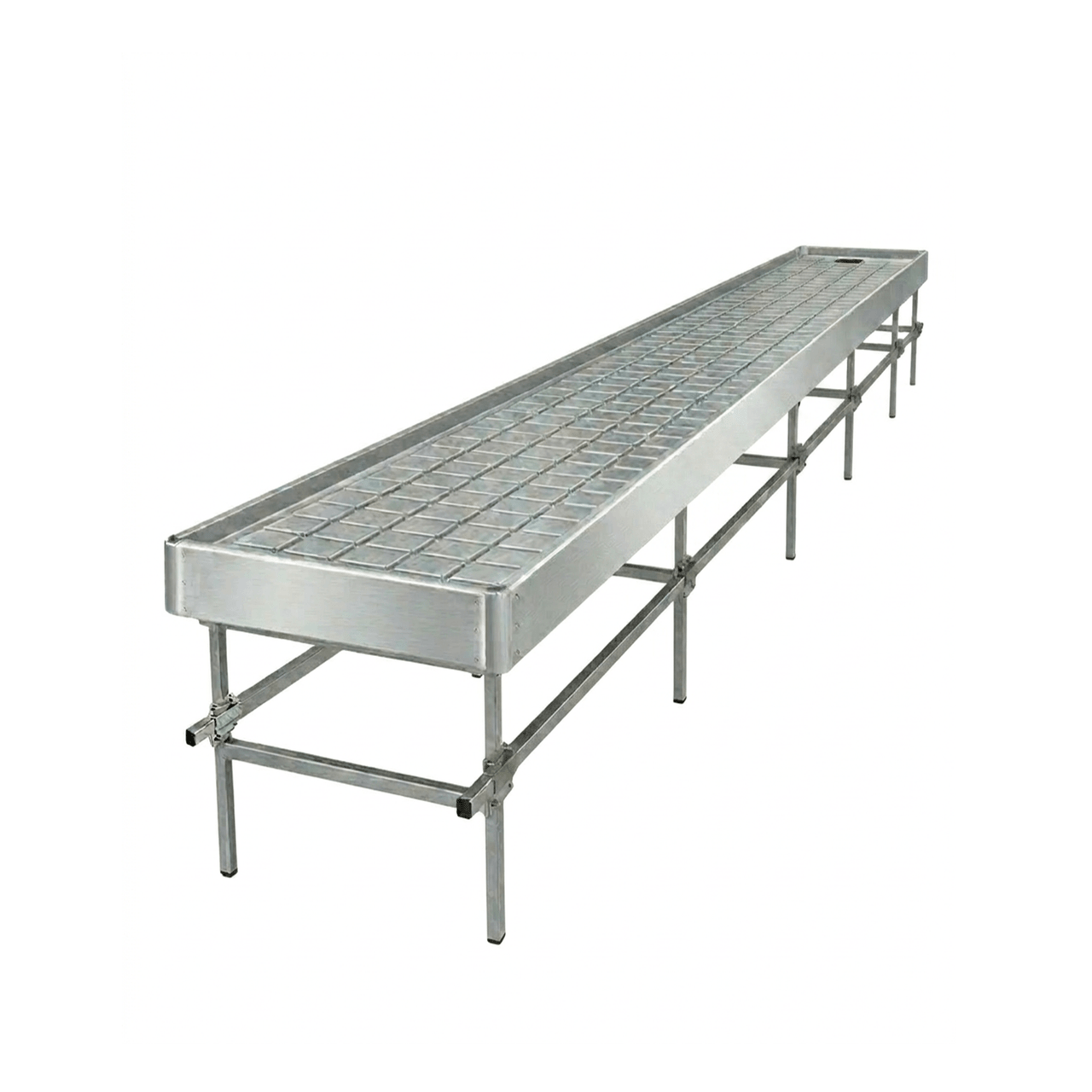 Stationary Ebb & Flow Greenhouse Bench for Indoor Farming - 2'W x 20'L (240 in W x 0 in D x 24 in H)