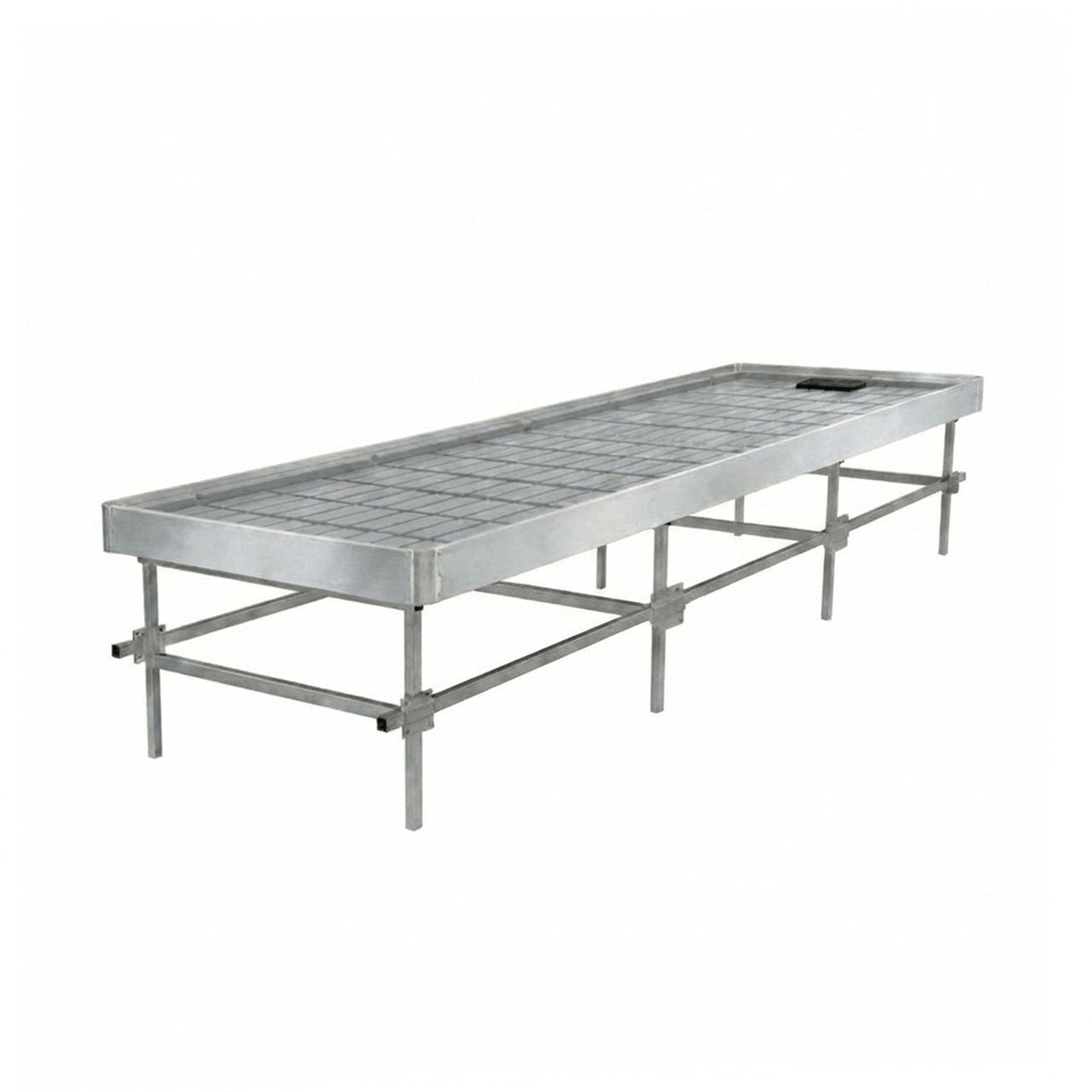 Stationary Ebb & Flow Greenhouse Bench for Indoor Farming - 3'W x 12'L (144 in W x 0 in D x 36 in H)