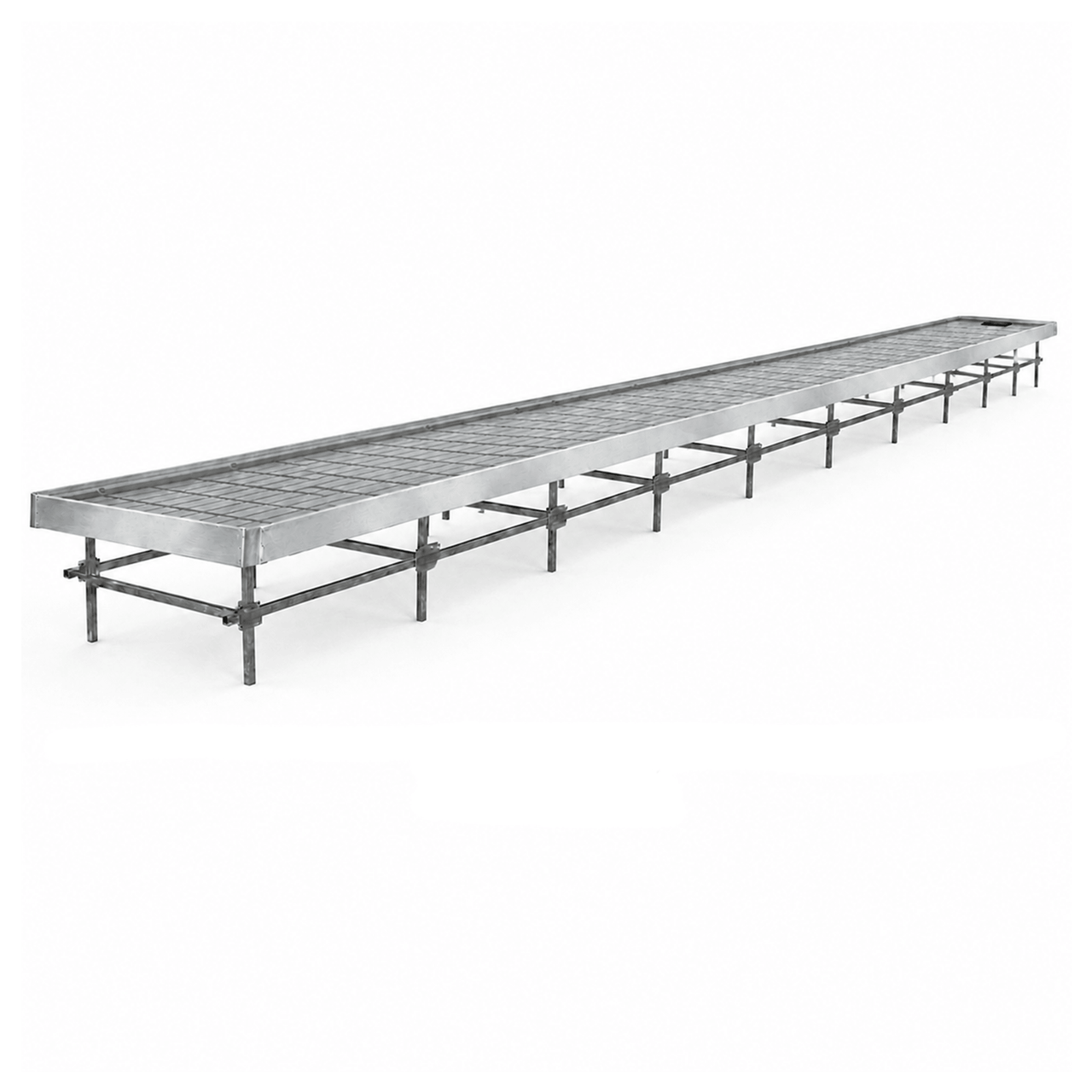 Stationary Ebb & Flow Greenhouse Bench for Indoor Farming - 4'W x 40'L (480 in W x 0 in D x 48 in H)