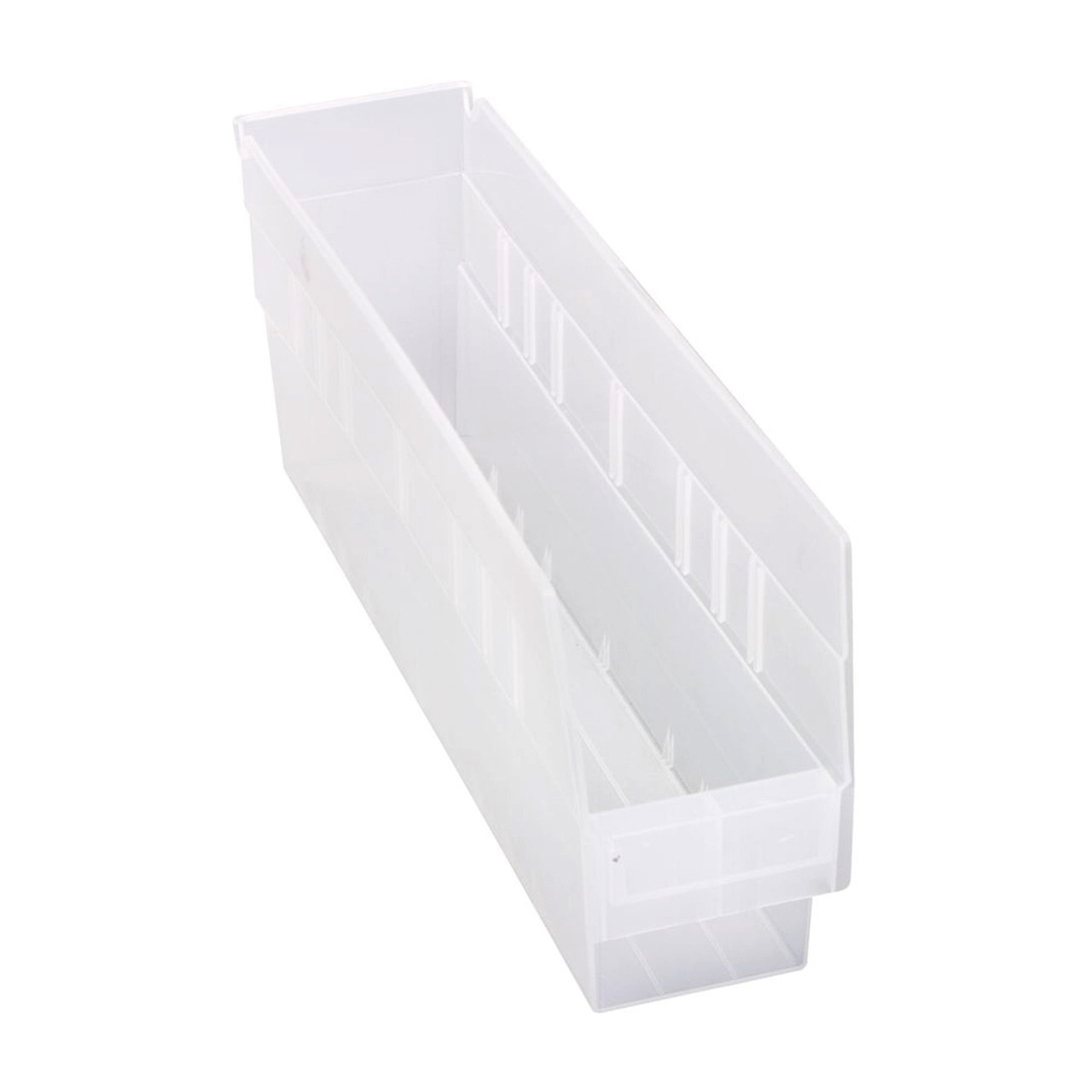 Clear Economy Shelf Bin - 18'' x 4'' x 6'' - Case of 20 (17.875 in W x 6 in D x 4.125 in H)
