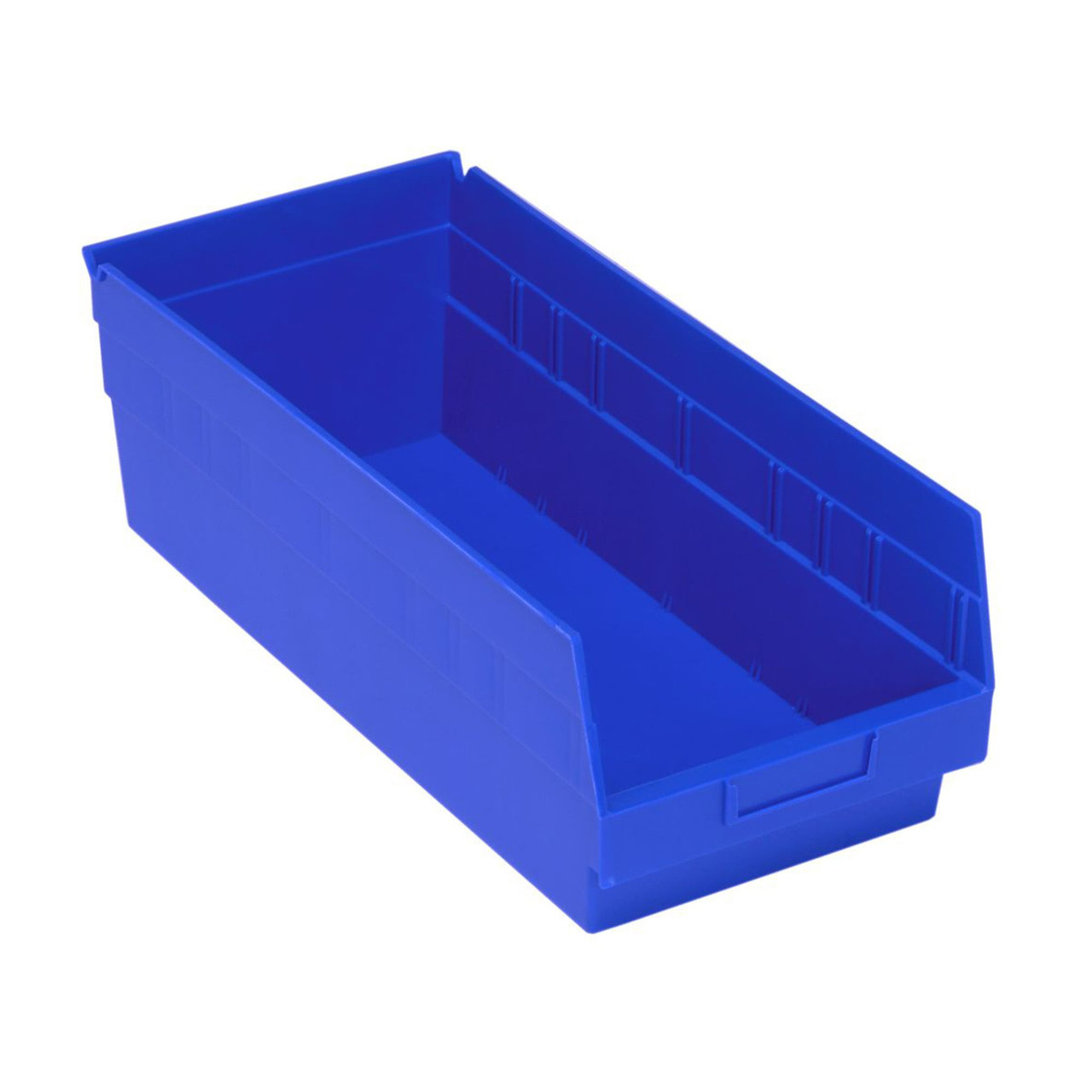 Blue Economy Shelf Bin - 18'' x 8'' x 6'' - Case of 10 (17.875 in W x 6 in D x 8.375 in H)