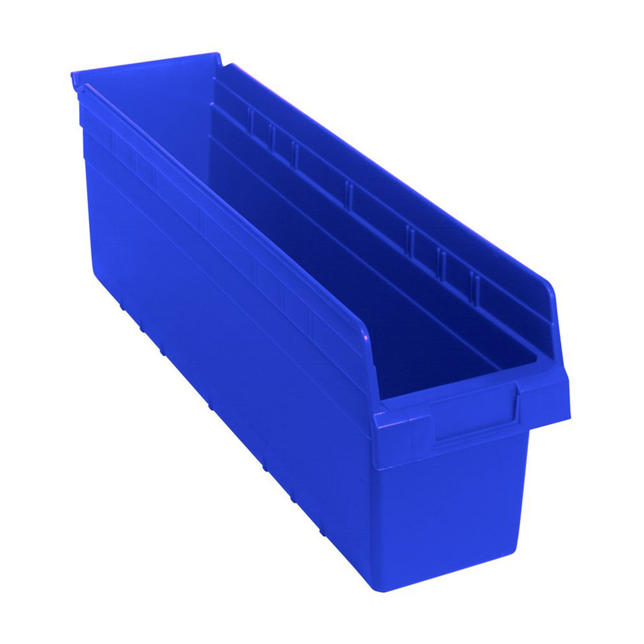Blue Economy Shelf Bin - 24'' x 7'' x 8'' - Case of 8 (23.625 in W x 8 in D x 6.625 in H)