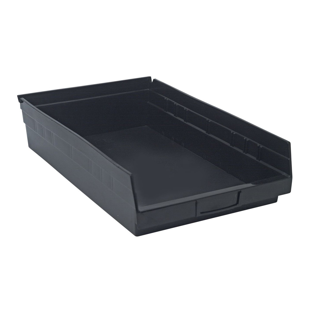 Conductive Black Economy Shelf Bin - 18'' x 17'' x 4'' - Case of 4 (17.875 in W x 4 in D x 11.125 in H)