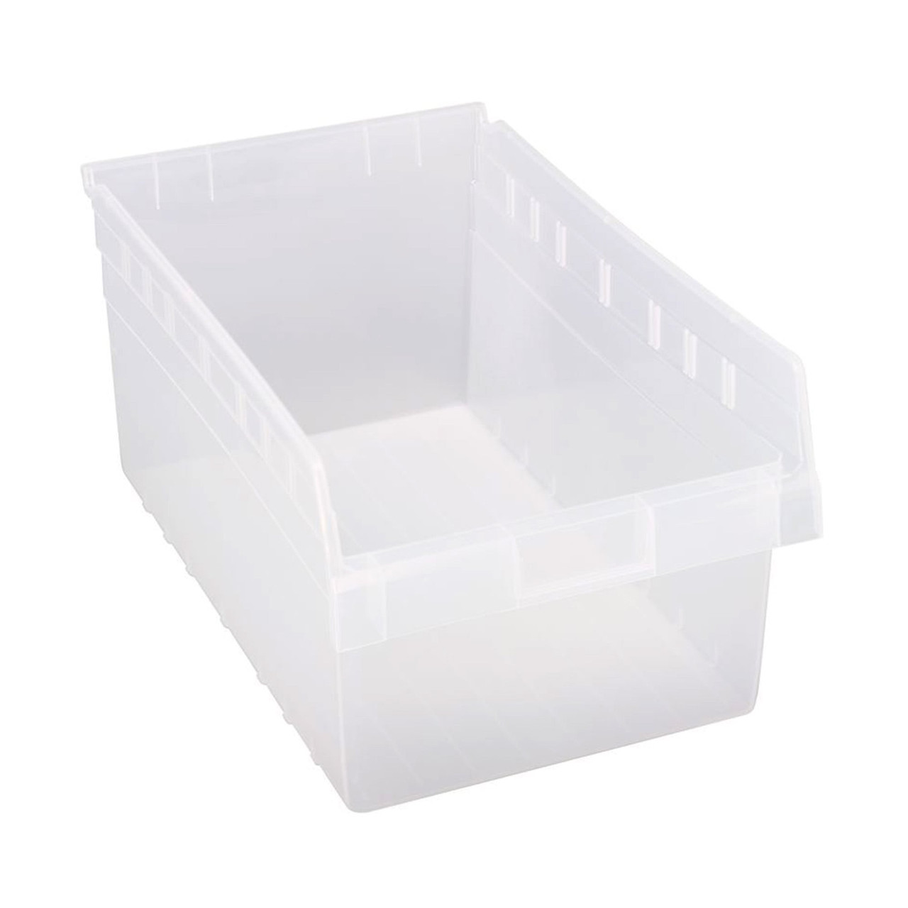 Clear Economy Shelf Bin - 18'' x 11'' x 8'' - Case of 8 (17.875 in W x 8 in D x 11.125 in H)