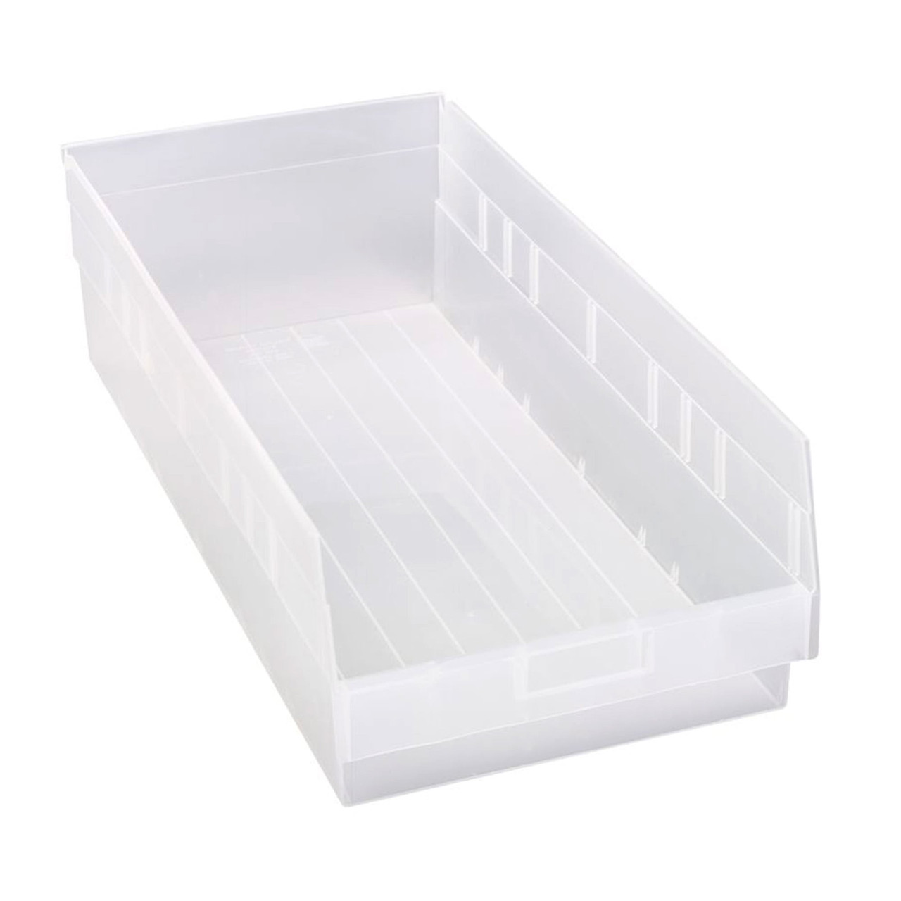 Clear Economy Shelf Bin - 24'' x 11'' x 6'' - Case of 6 (23.625 in W x 6 in D x 11.125 in H)