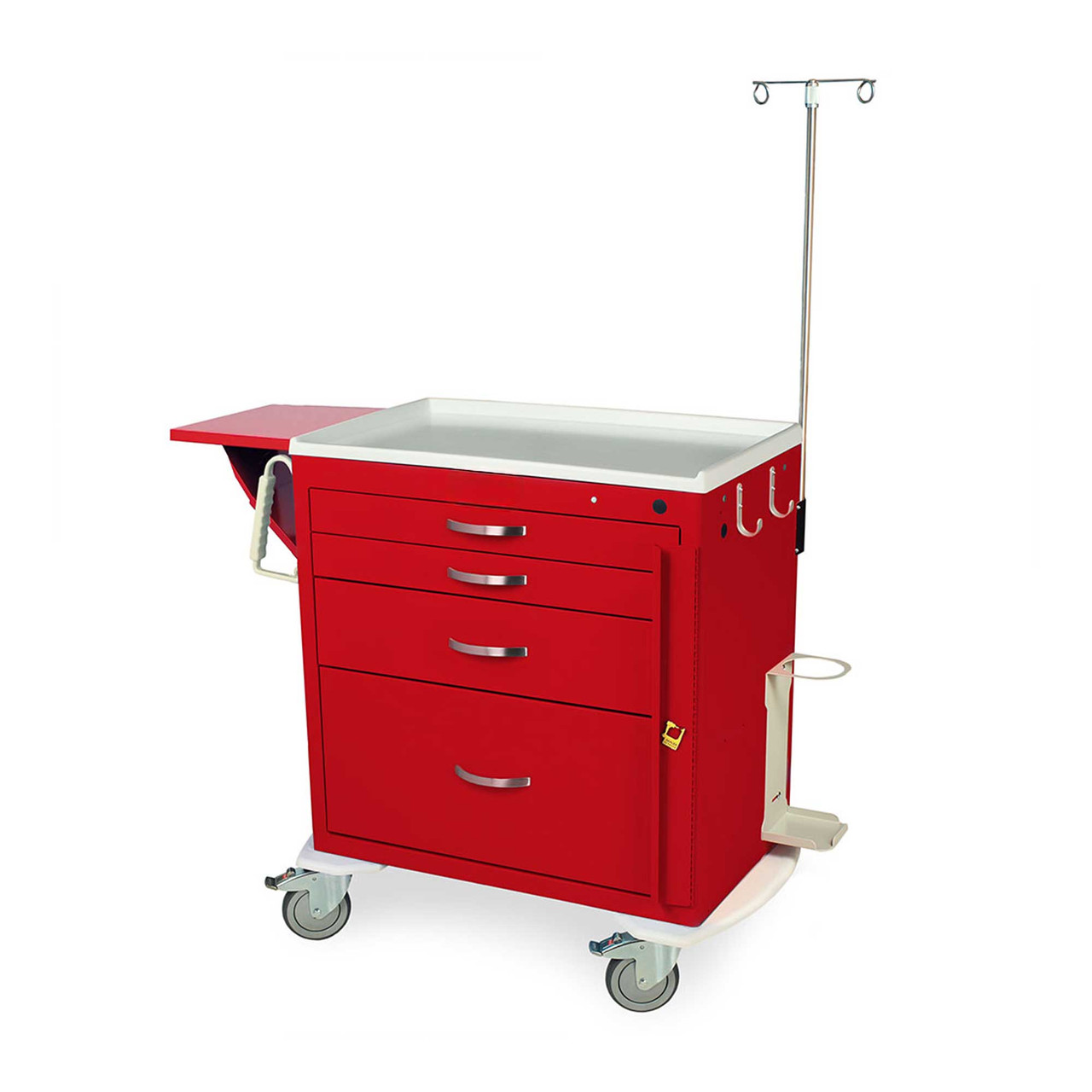 4-Drawer Emergency Cart with Accessory Package, 36.75" W x 22" D x 37.25" H, Breakaway