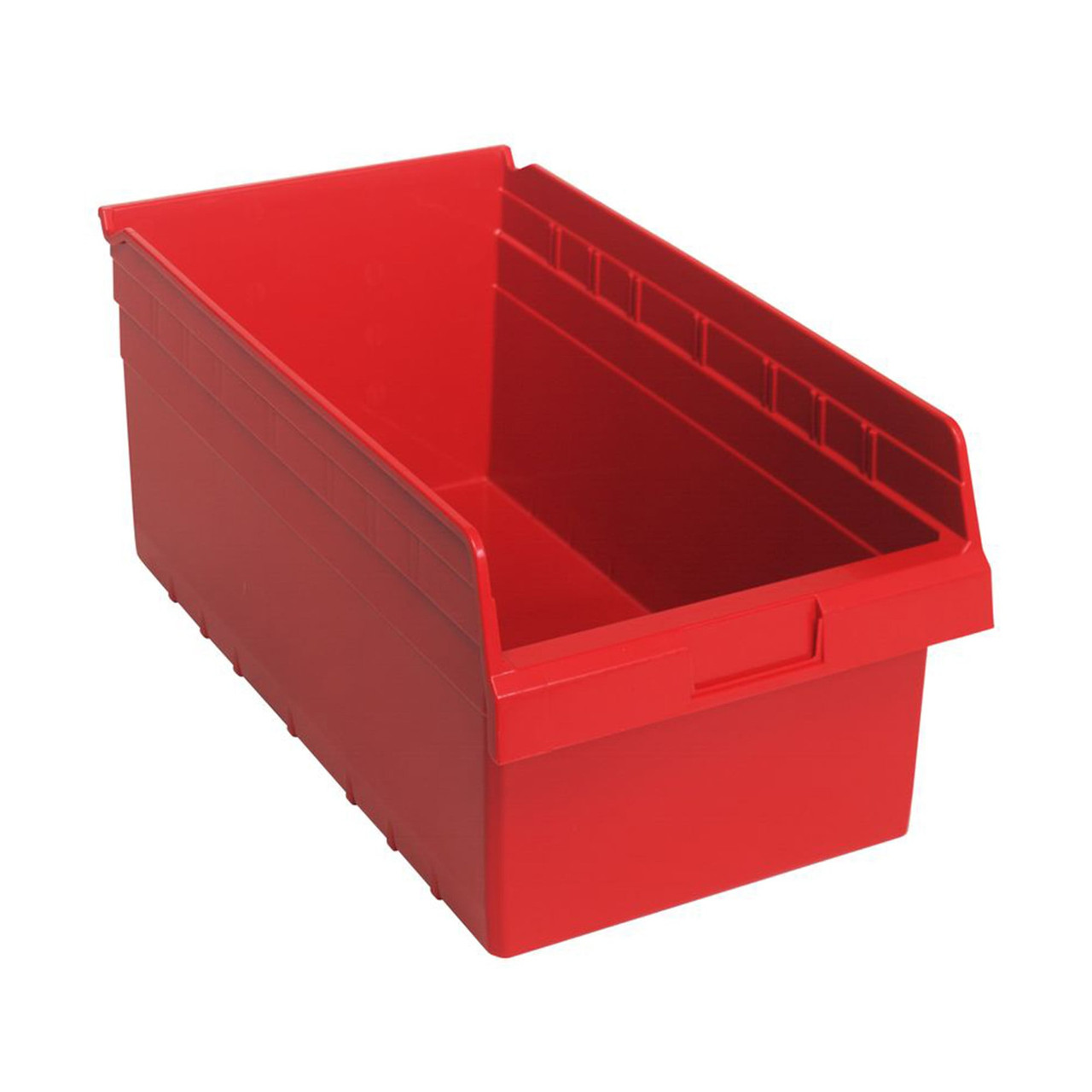 Red Economy Shelf Bin - 18'' x 11'' x 8'' - Case of 8 (17.875 in W x 8 in D x 11.125 in H)