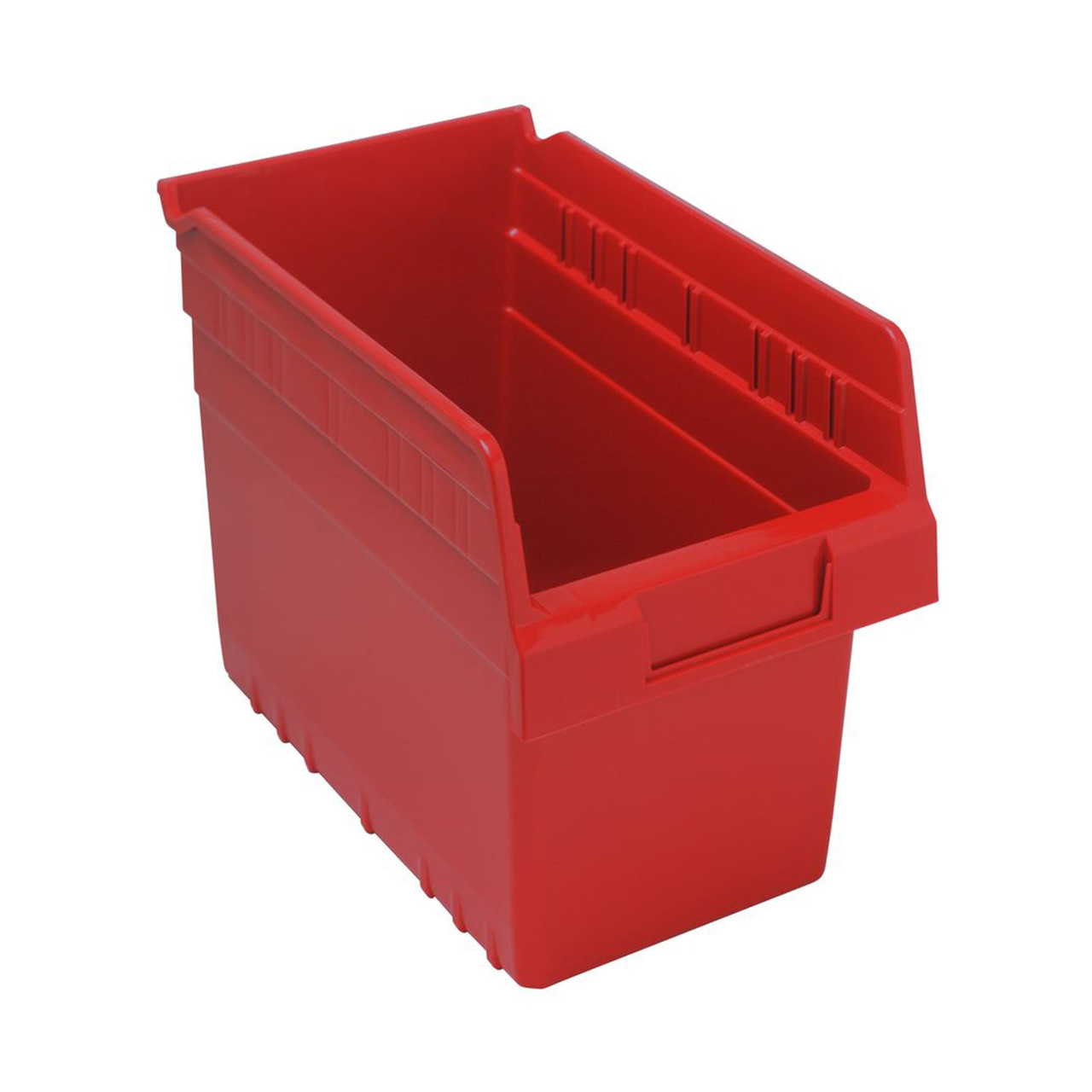 Red Economy Shelf Bin - 12'' x 7'' x 8'' - Case of 30 (11.625 in W x 8 in D x 6.625 in H)