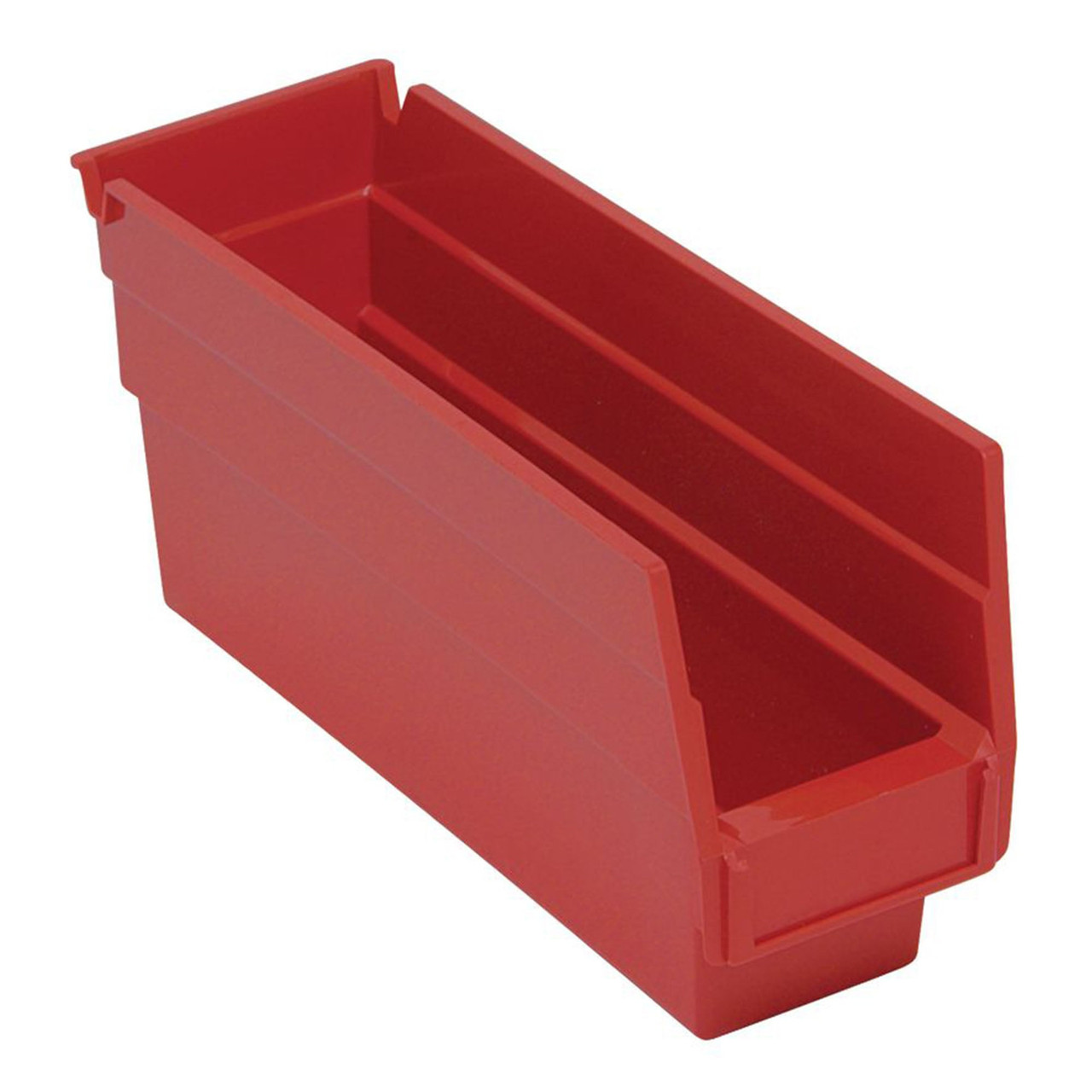 Red Economy Shelf Bin - 12'' x 3'' x 4'' - Case of 36 (11.625 in W x 4 in D x 2.75 in H)