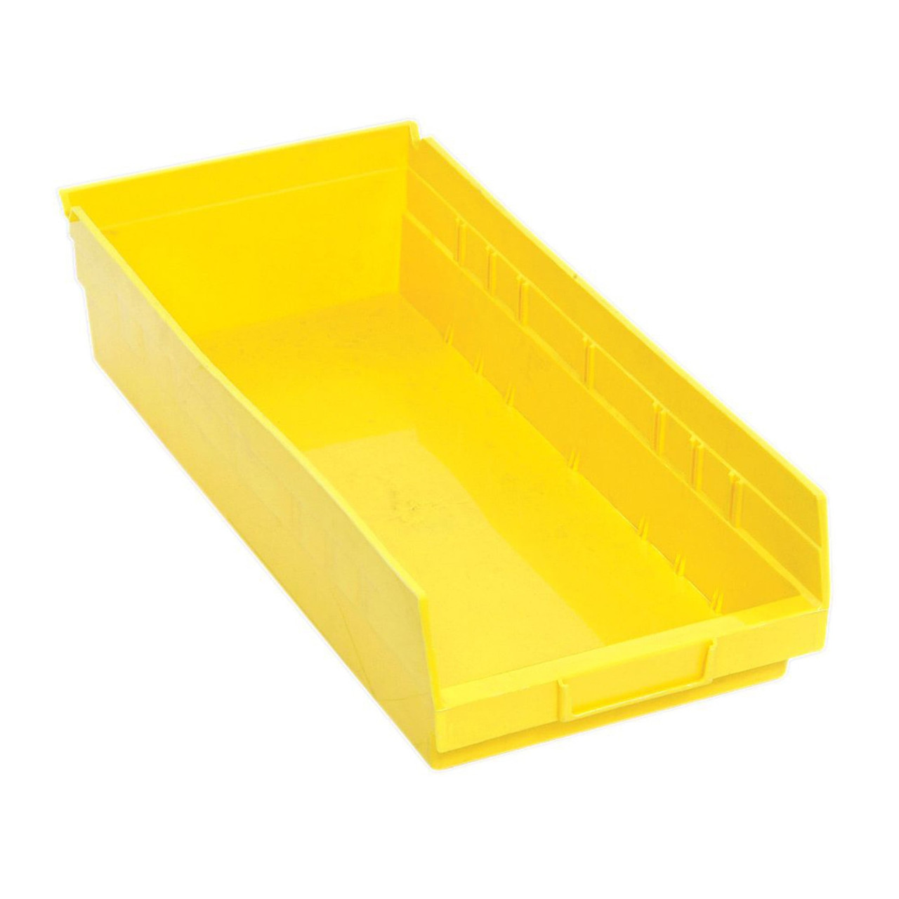 Yellow Economy Shelf Bin - 12'' x 17'' x 4'' - Case of 6 (17.875 in W x 4 in D x 8.375 in H)