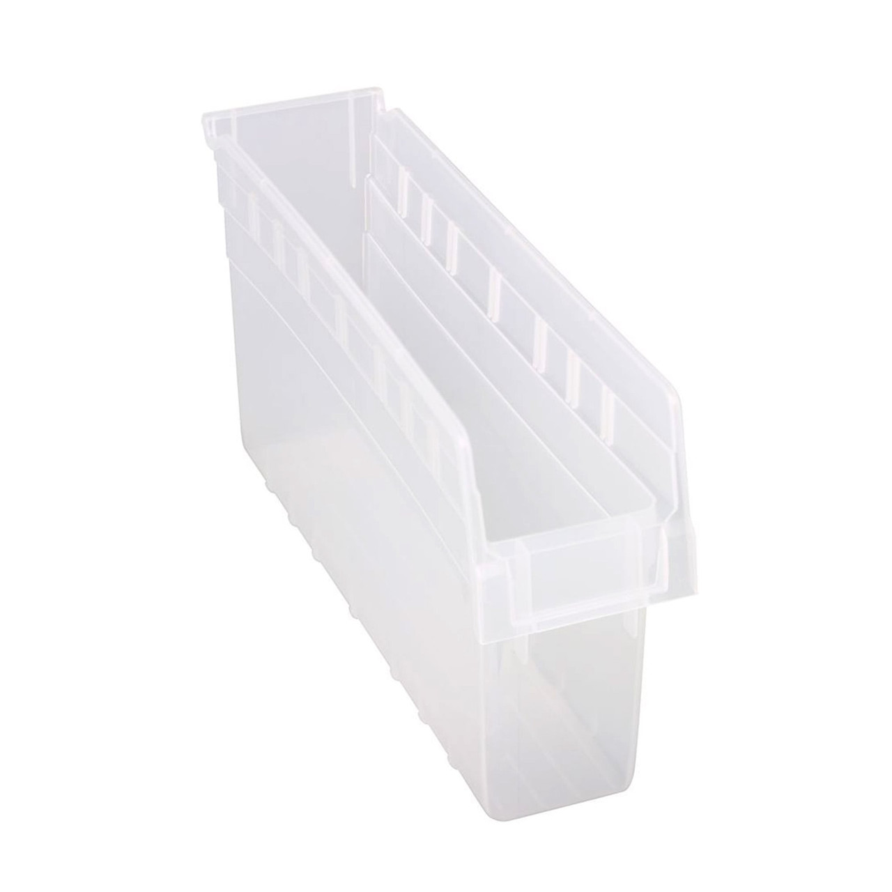 Clear Economy Shelf Bin - 18'' x 4'' x 8'' - Case of 20 (17.875 in W x 8 in D x 4.375 in H)