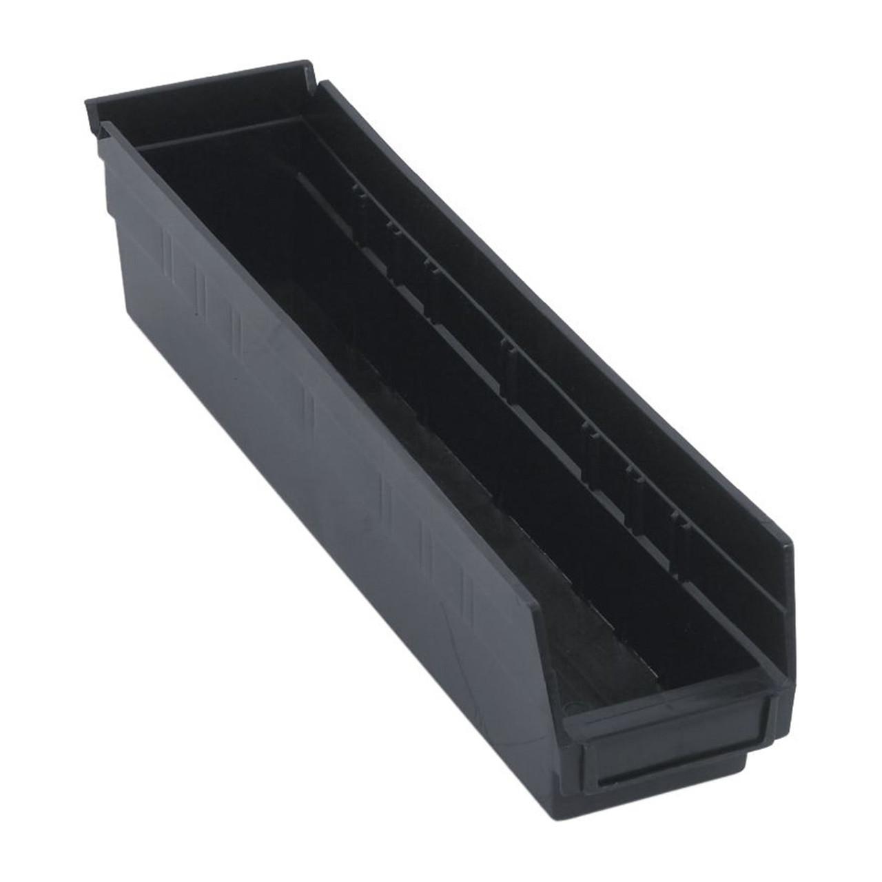 Conductive Black Economy Shelf Bin - 18'' x 4'' x 4'' - Case of 20 (17.875 in W x 4 in D x 4.125 in H)