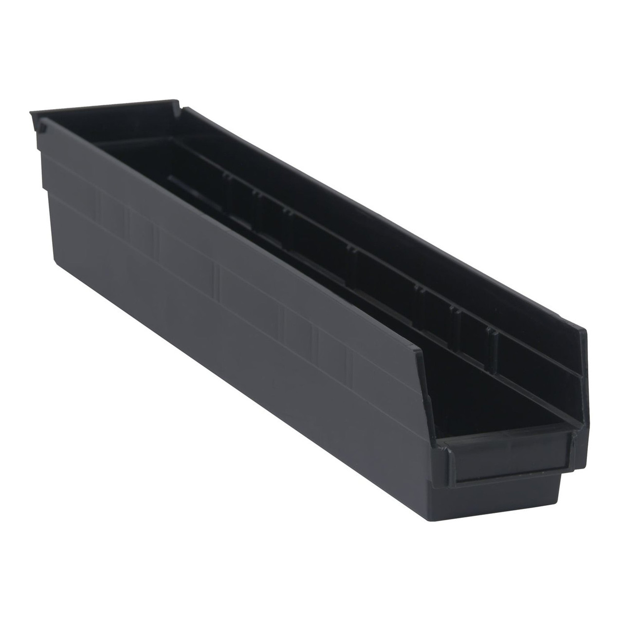 Conductive Black Economy Shelf Bin - 18'' x 8'' x 4'' - Case of 10 (23.625 in W x 4 in D x 4.125 in H)