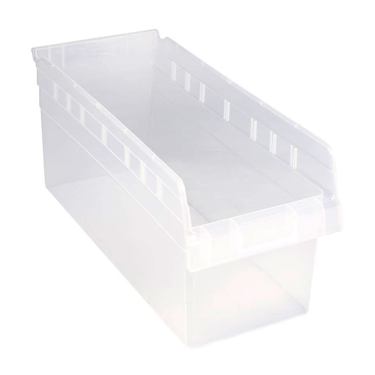 Clear Economy Shelf Bin - 18'' x 8'' x 8'' - Case of 10 (17.875 in W x 8 in D x 8.375 in H)