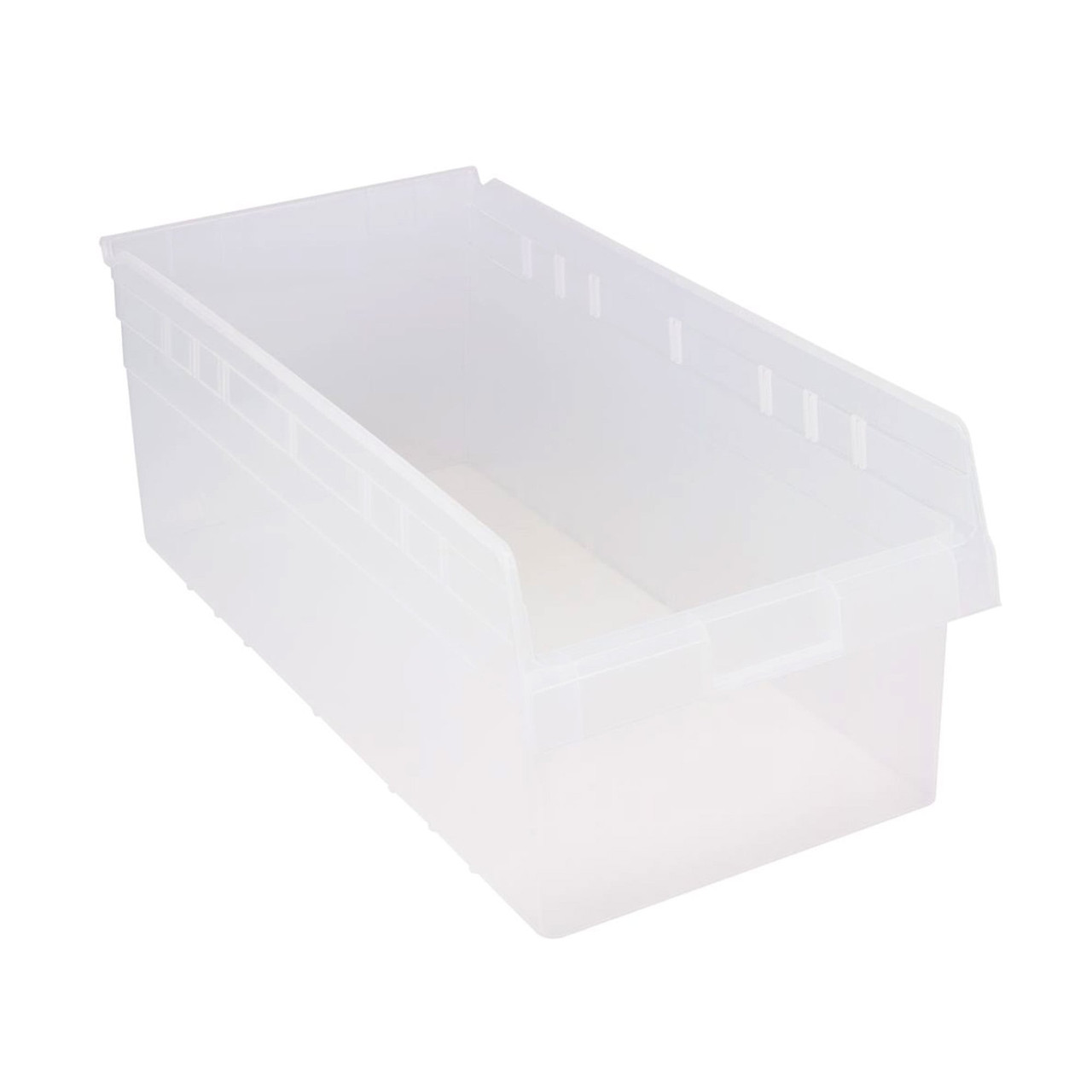 Clear Economy Shelf Bin - 24'' x 11'' x 8'' - Case of 6 (23.625 in W x 8 in D x 11.125 in H)
