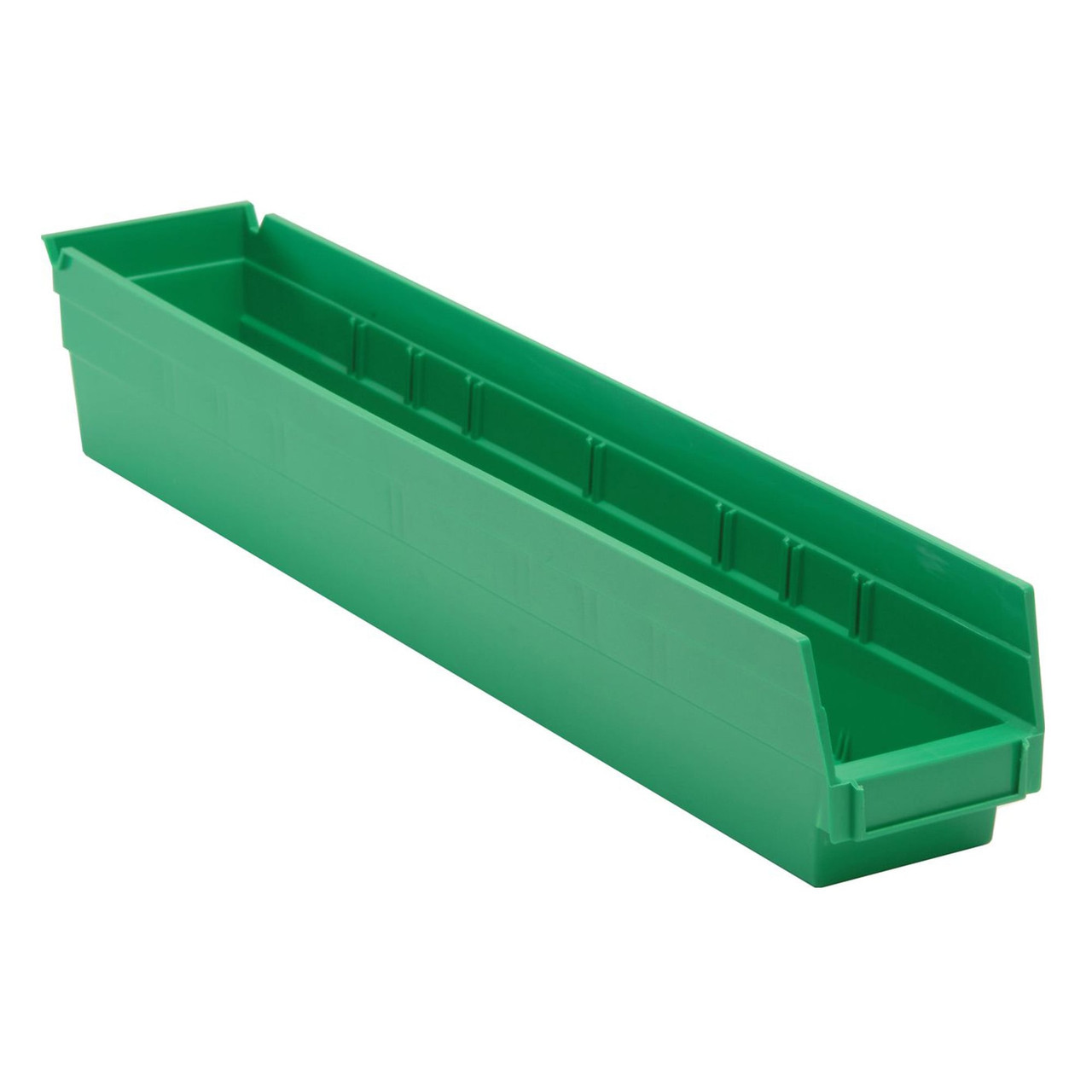 Green Economy Shelf Bin - 18'' x 8'' x 4'' - Case of 10 (23.625 in W x 4 in D x 4.125 in H)