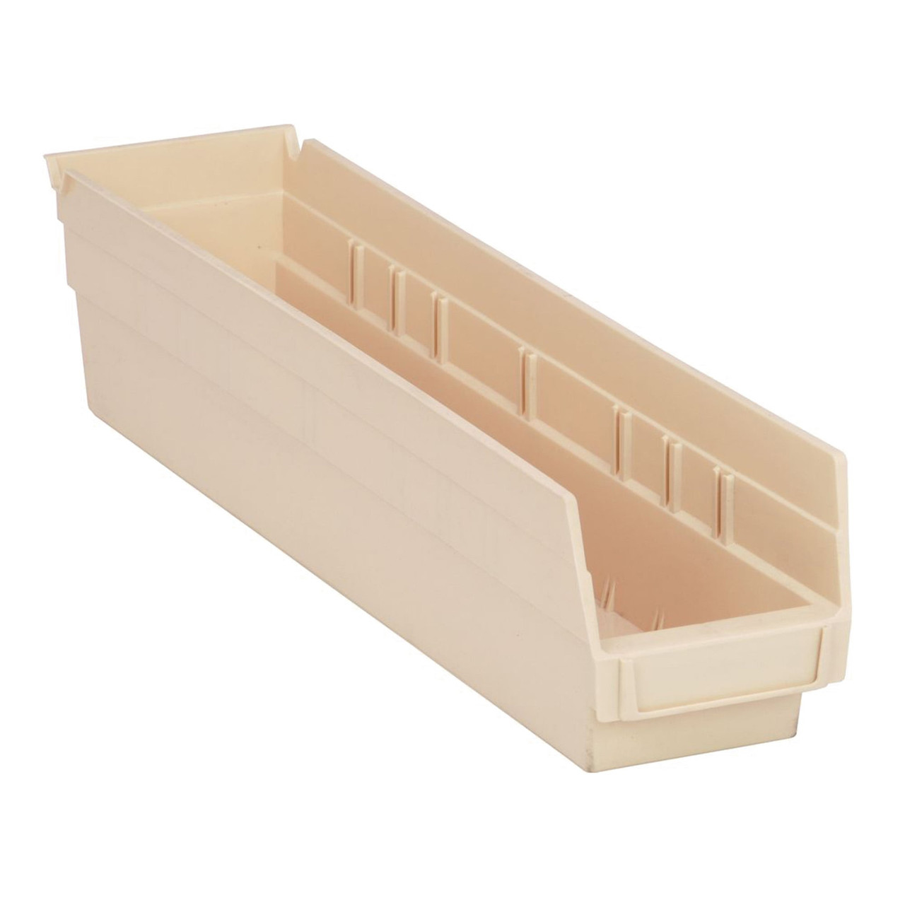 Ivory Economy Shelf Bin - 18'' x 4'' x 4'' - Case of 20 (17.875 in W x 4 in D x 4.125 in H)