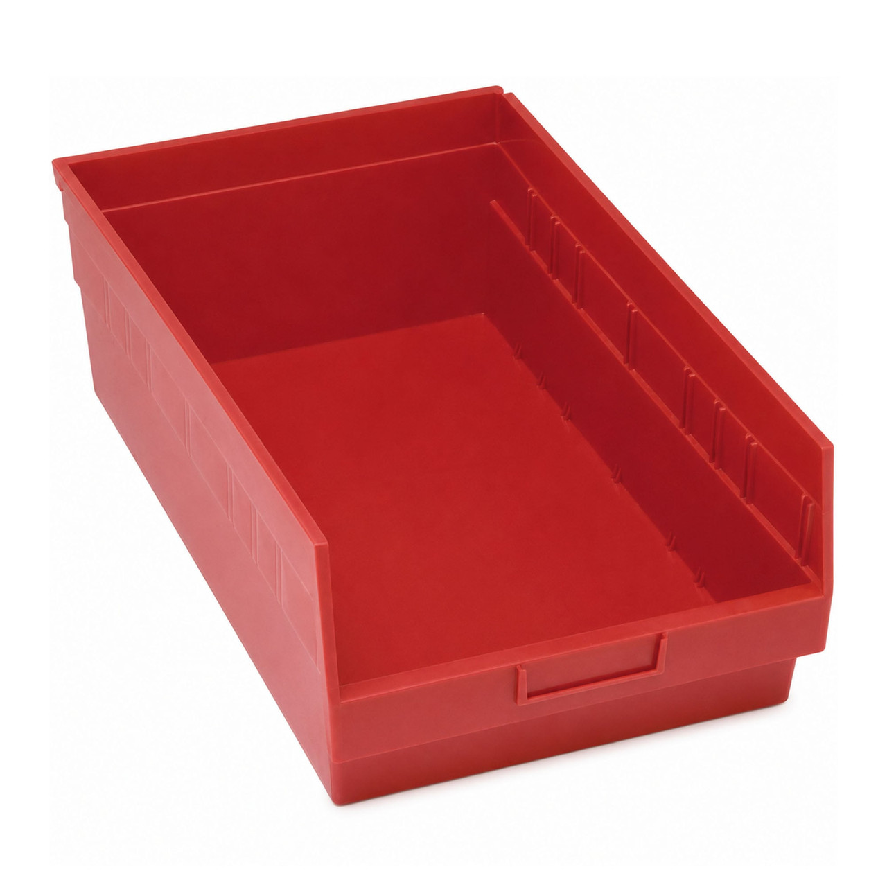 Red Economy Shelf Bin - 18'' x 11'' x 6'' - Case of 8 (17.875 in W x 6 in D x 11.125 in H)