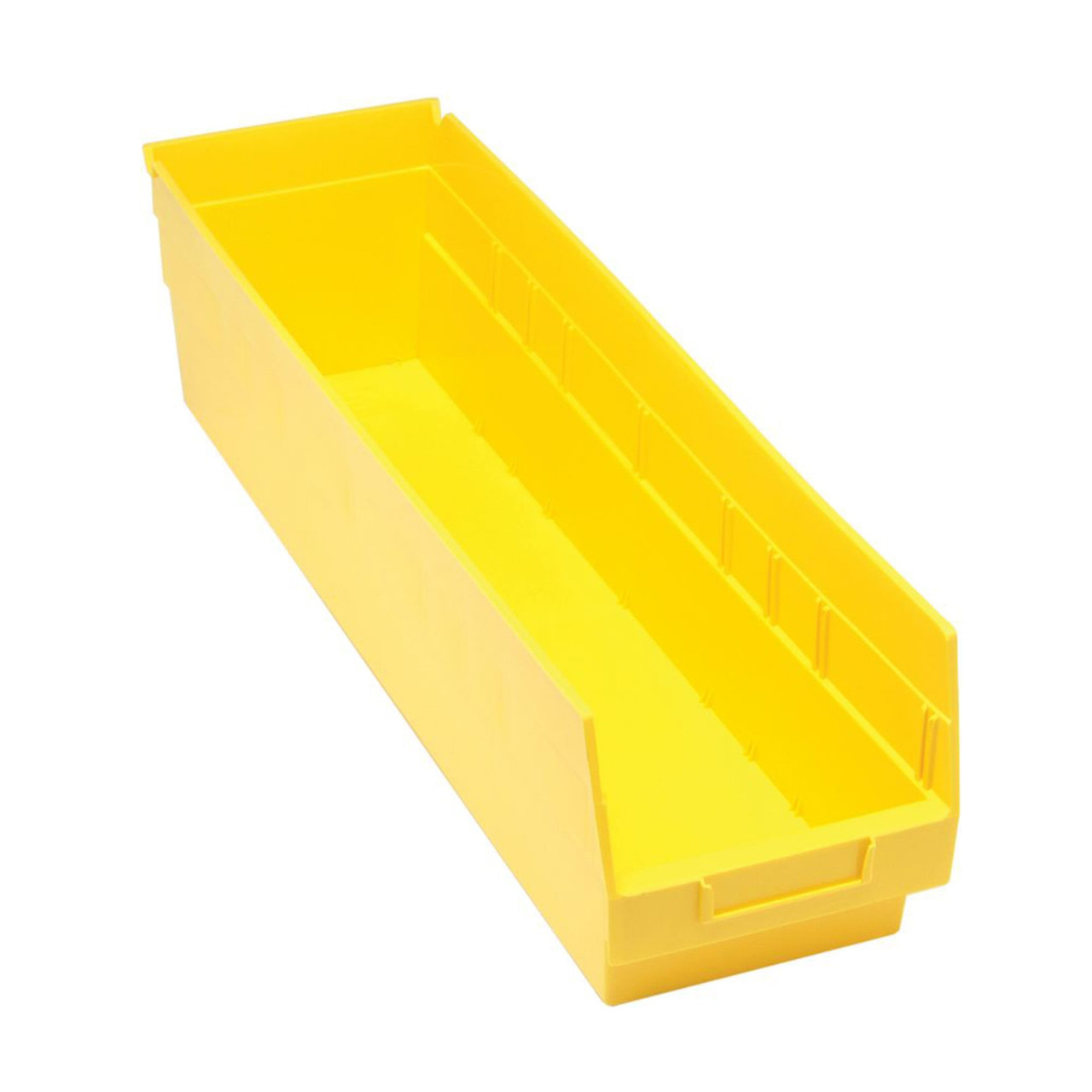Yellow Economy Shelf Bin - 24'' x 7'' x 6'' - Case of 8 (23.625 in W x 6 in D x 6.625 in H)