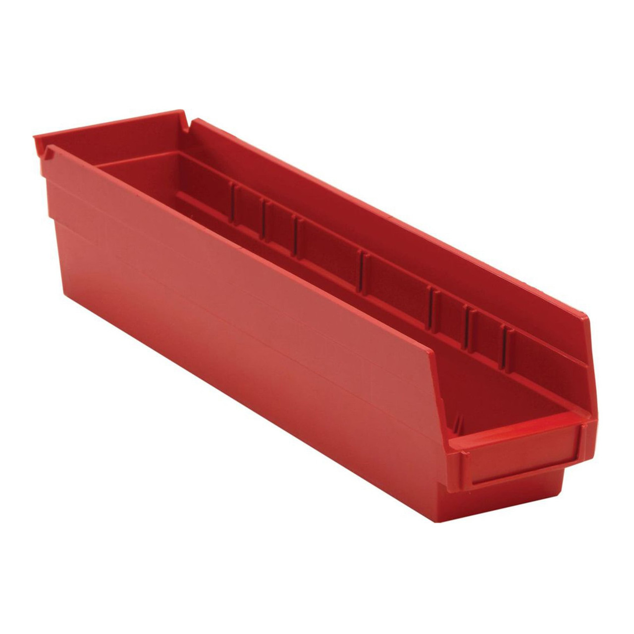 Red Economy Shelf Bin - 18'' x 4'' x 4'' - Case of 20 (17.875 in W x 4 in D x 4.125 in H)