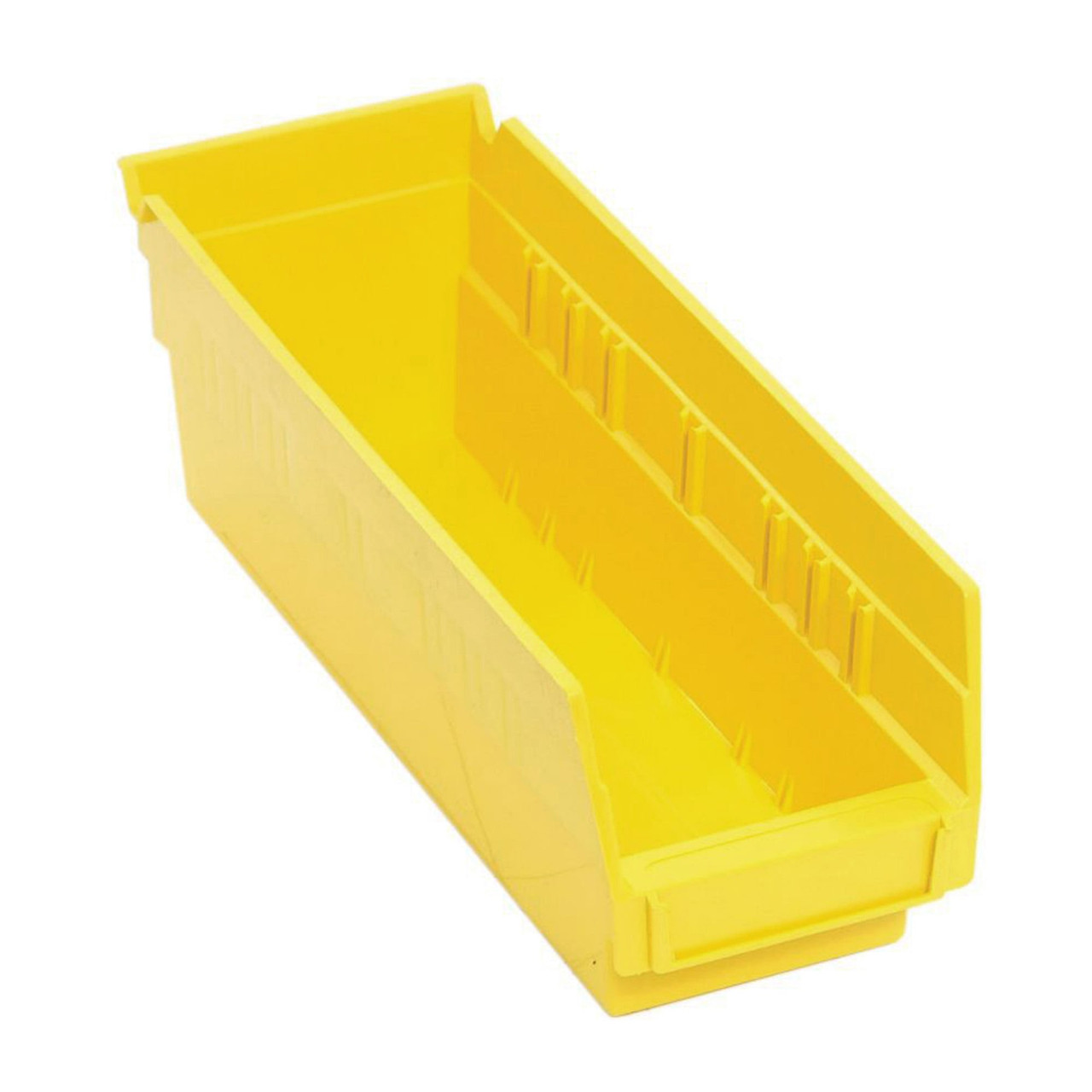 Yellow Economy Shelf Bin - 12'' x 4'' x 4'' - Case of 36 (11.625 in W x 4 in D x 4.125 in H)
