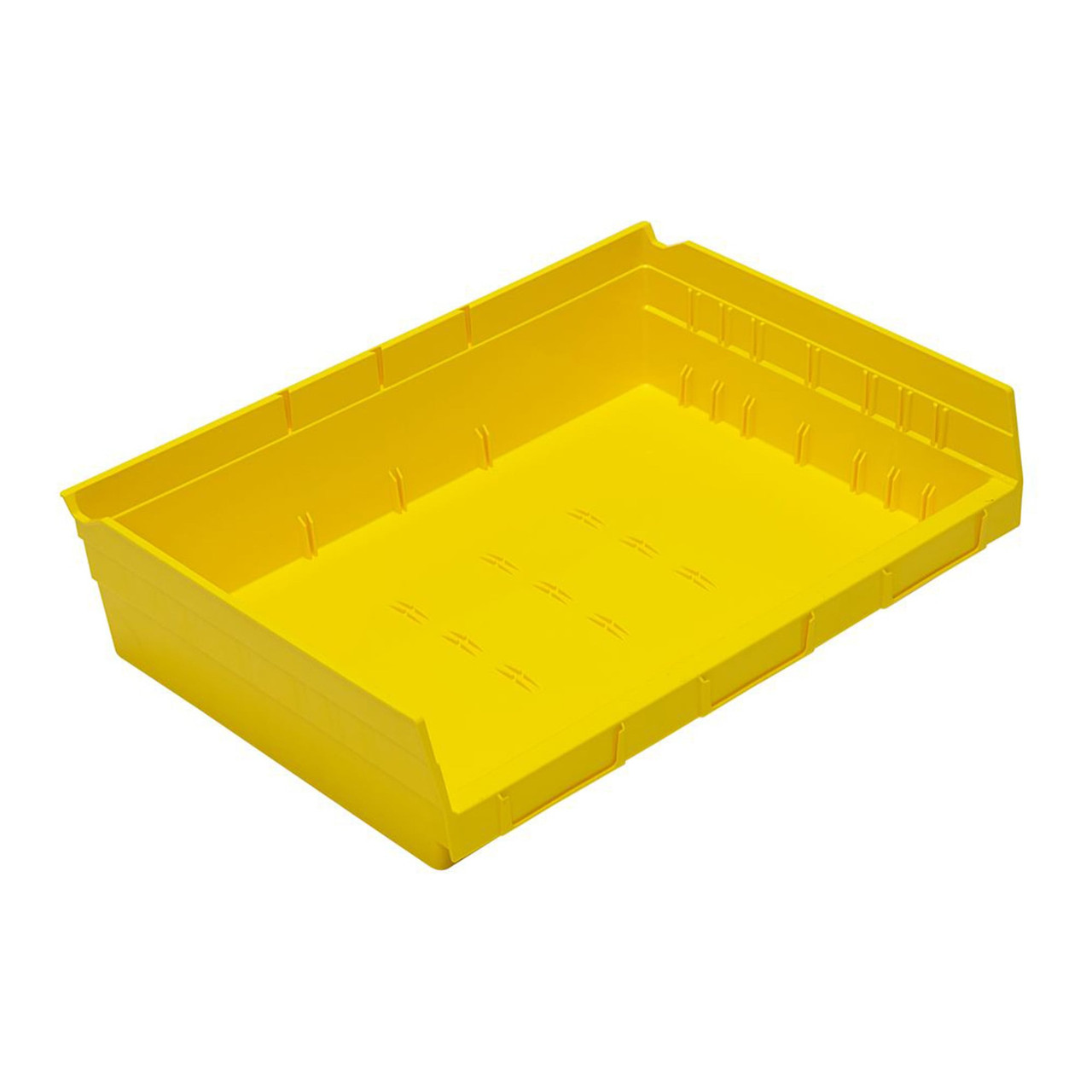Yellow Economy Shelf Bin - 16'' x 12'' x 4'' - Case of 6 (11.625 in W x 4 in D x 16.5 in H)