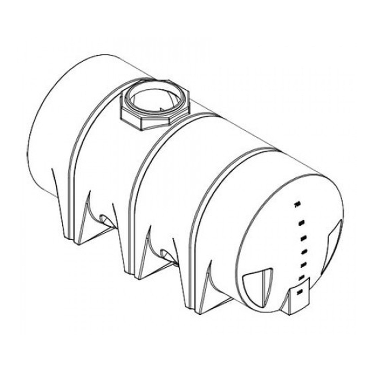 710 Gallon Drainable Leg Tank, 47'' Wide x 104'' Deep x 57'' High