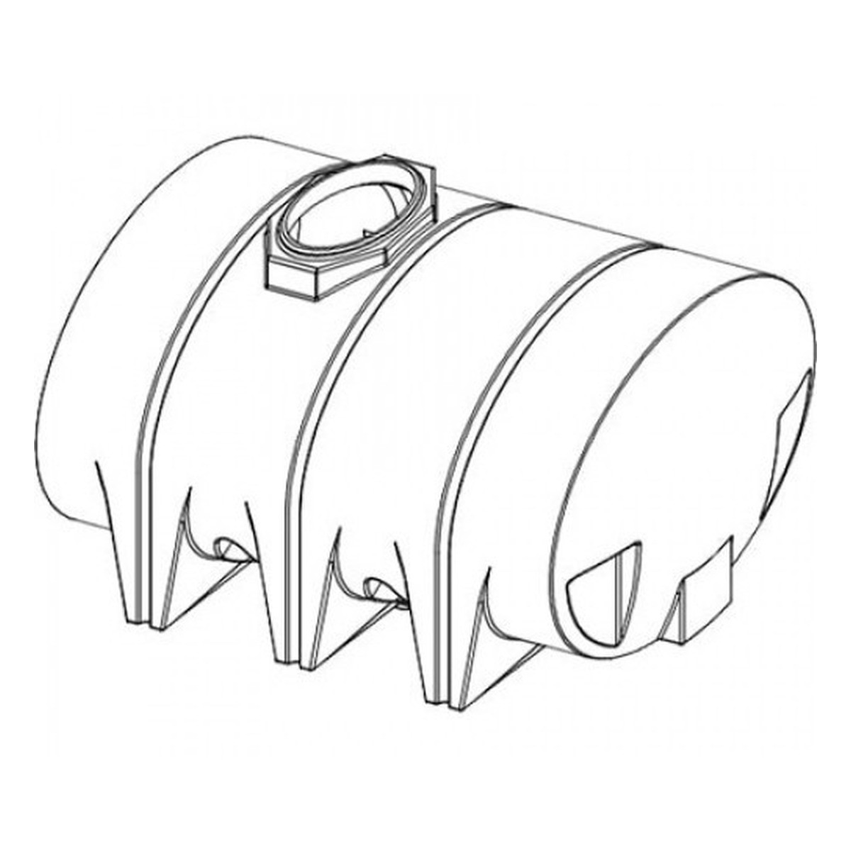 1,315 Gallon Drainable Leg Tank, 66'' Wide x 126'' Deep x 60'' High