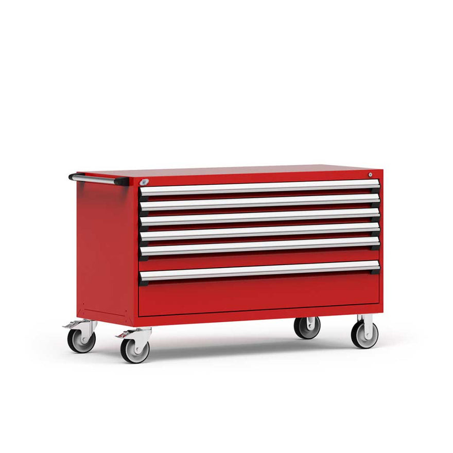 6-Drawer Heavy-Duty Mobile Drawer Cabinet 60'' W x 27D - R5BKG-3033