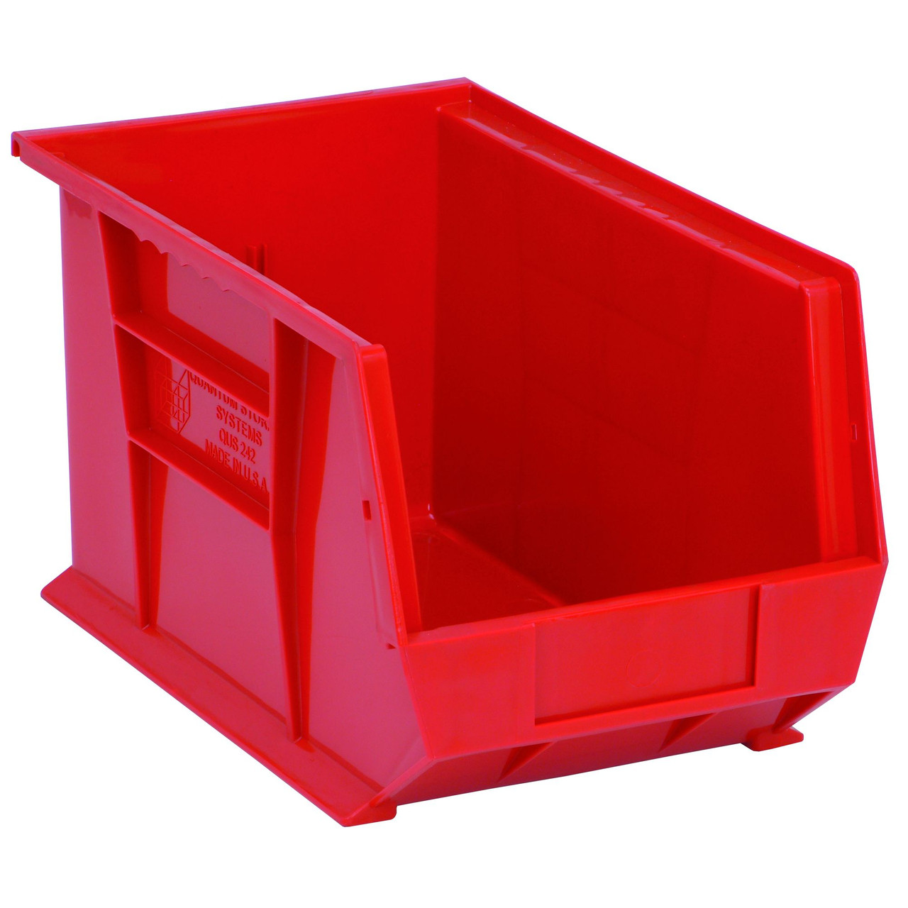Red Ultra Stack and Hang Bins 13.63'' W x 8.25'' D x 8'' H - Case of 12 (13.63 in W x 8 in D x 8.25 in H)