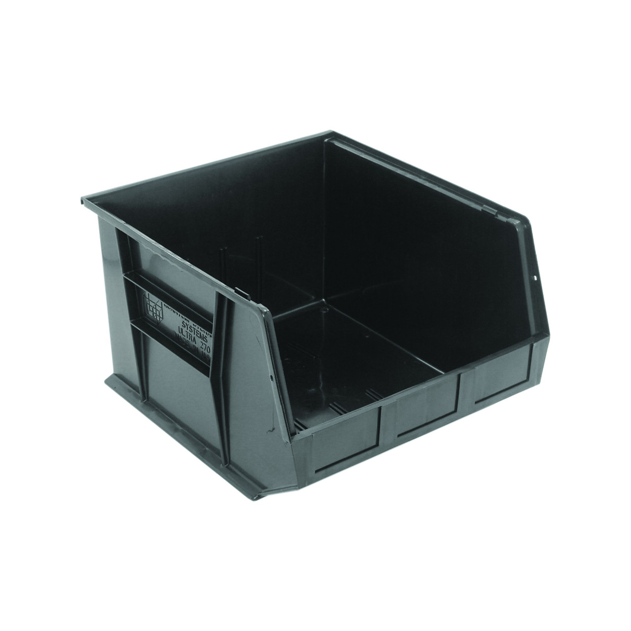 Black Ultra Stack and Hang Bins 18'' W x 16.5'' D x 11'' H - Case of 3 (18 in W x 11 in D x 16.5 in H)
