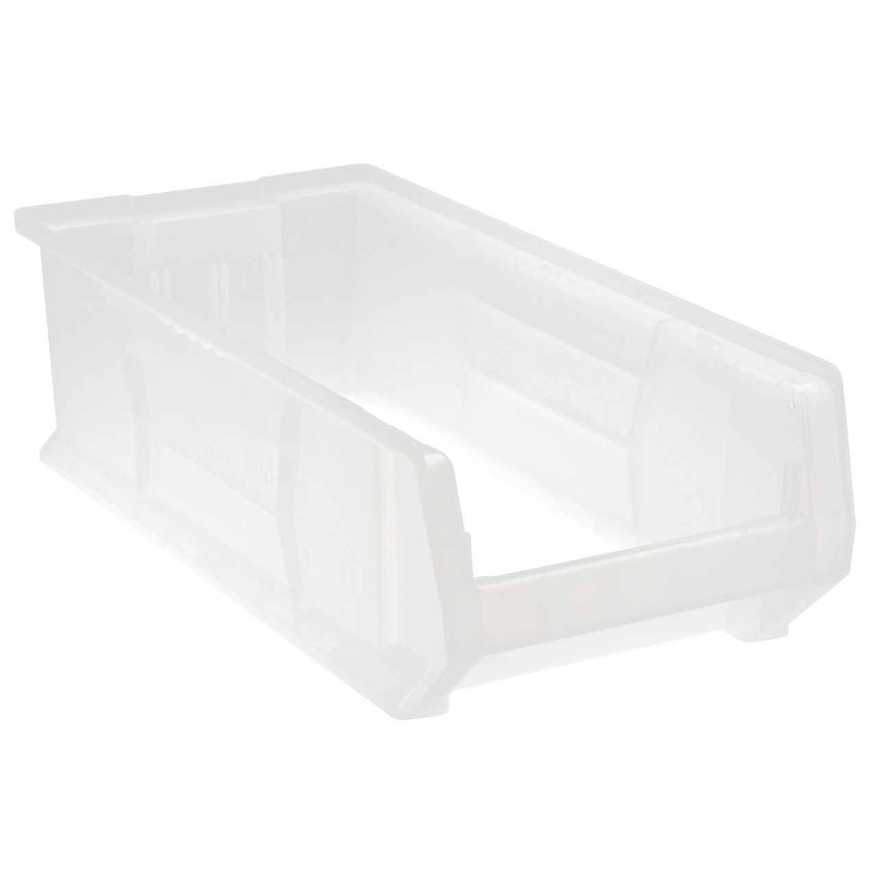 Clear Jumbo Ultra Bin 23.88'' W x 11'' D x 7'' H - Case of 4 (23.875 in W x 7 in D x 11 in H)