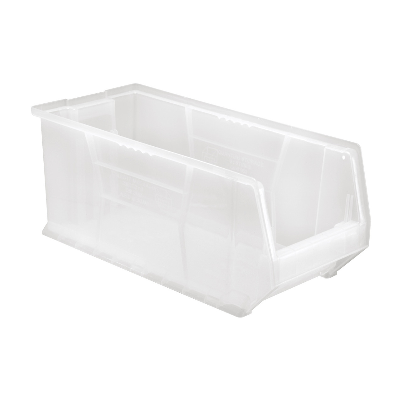 Clear Jumbo Ultra Bin 23.88'' W x 11'' D x 10'' H - Case of 4 (23.875 in W x 10 in D x 11 in H)