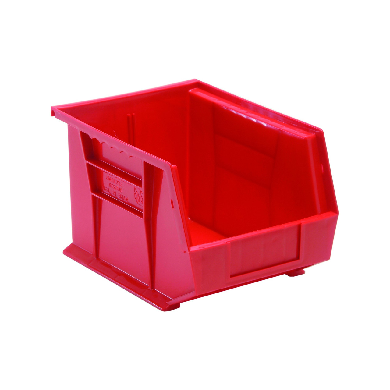 Red Ultra Stack and Hang Bins 10.75'' W x 8.25'' D x 7'' H - Case of 6 (10.75 in W x 7 in D x 8.25 in H)