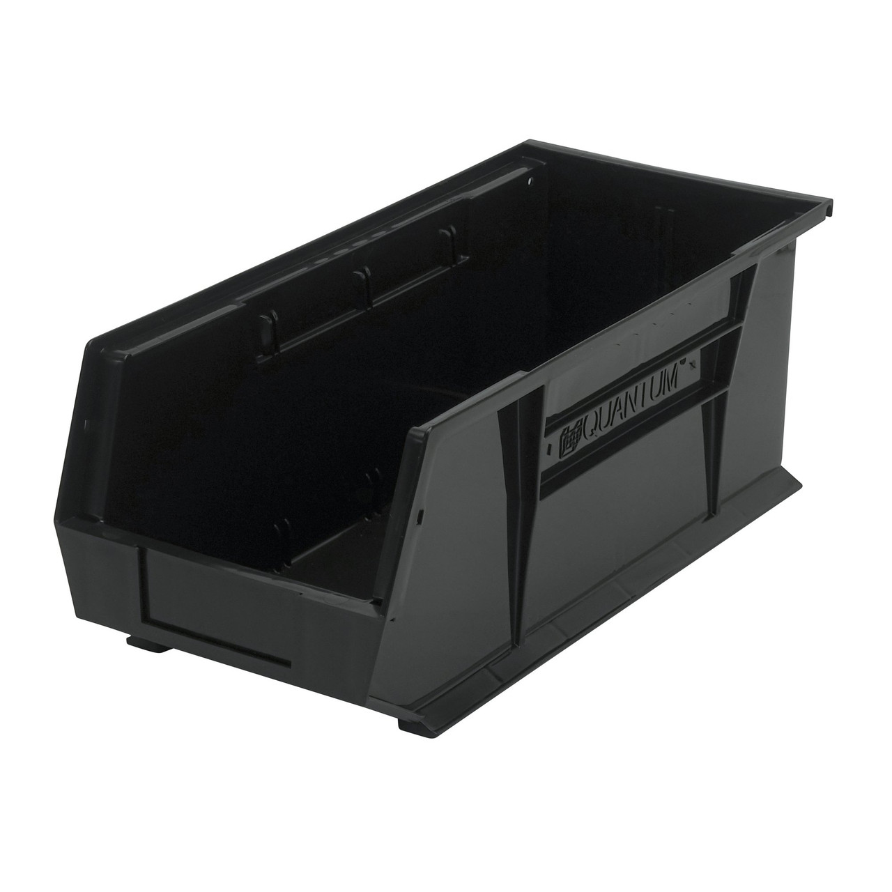 Black Ultra Stack and Hang Bins 18'' W x 8.25'' D x 7'' H - Case of 6 (18 in W x 7 in D x 8.25 in H)