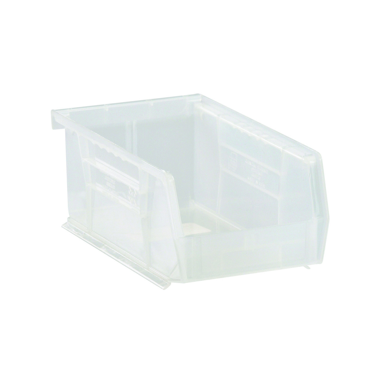 Clear Ultra Stack and Hang Bins 7.38'' W x 4.13'' D x 3'' H - Case of 24 (7.38 in W x 3 in D x 4.13 in H)