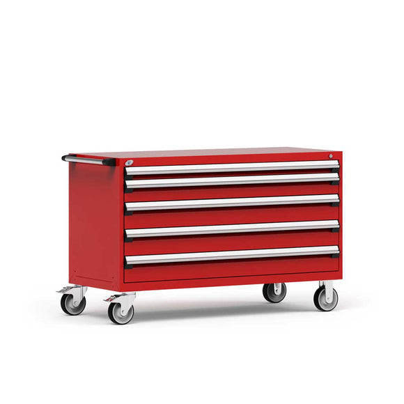 5-Drawer Heavy-Duty Mobile Drawer Cabinet 60'' W x 27D - R5BKG-3035