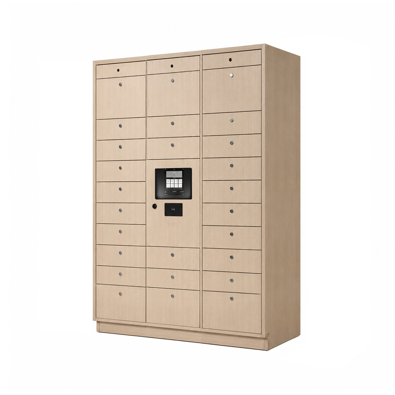 Library Patron Smart Locker System with 26 Openings - open position (50 in W x 80 in D x 24 in H)