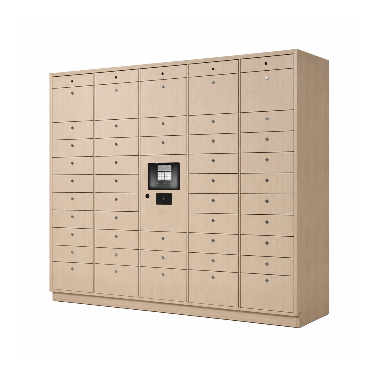 Library Patron Smart Locker System with 46 Openings - open position (82 in W x 80 in D x 24 in H)