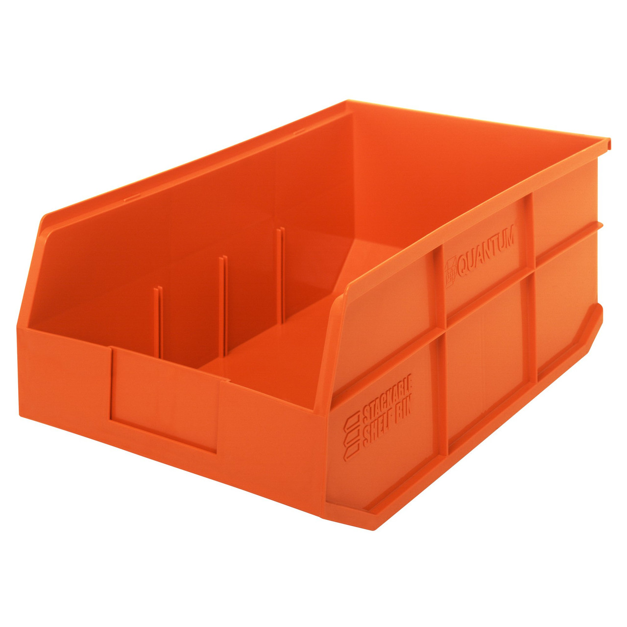 Orange Stackable Shelf Bin 18'' L x 11'' W x 7'' H Case of 6 (18 in W x 7 in D x 11 in H)